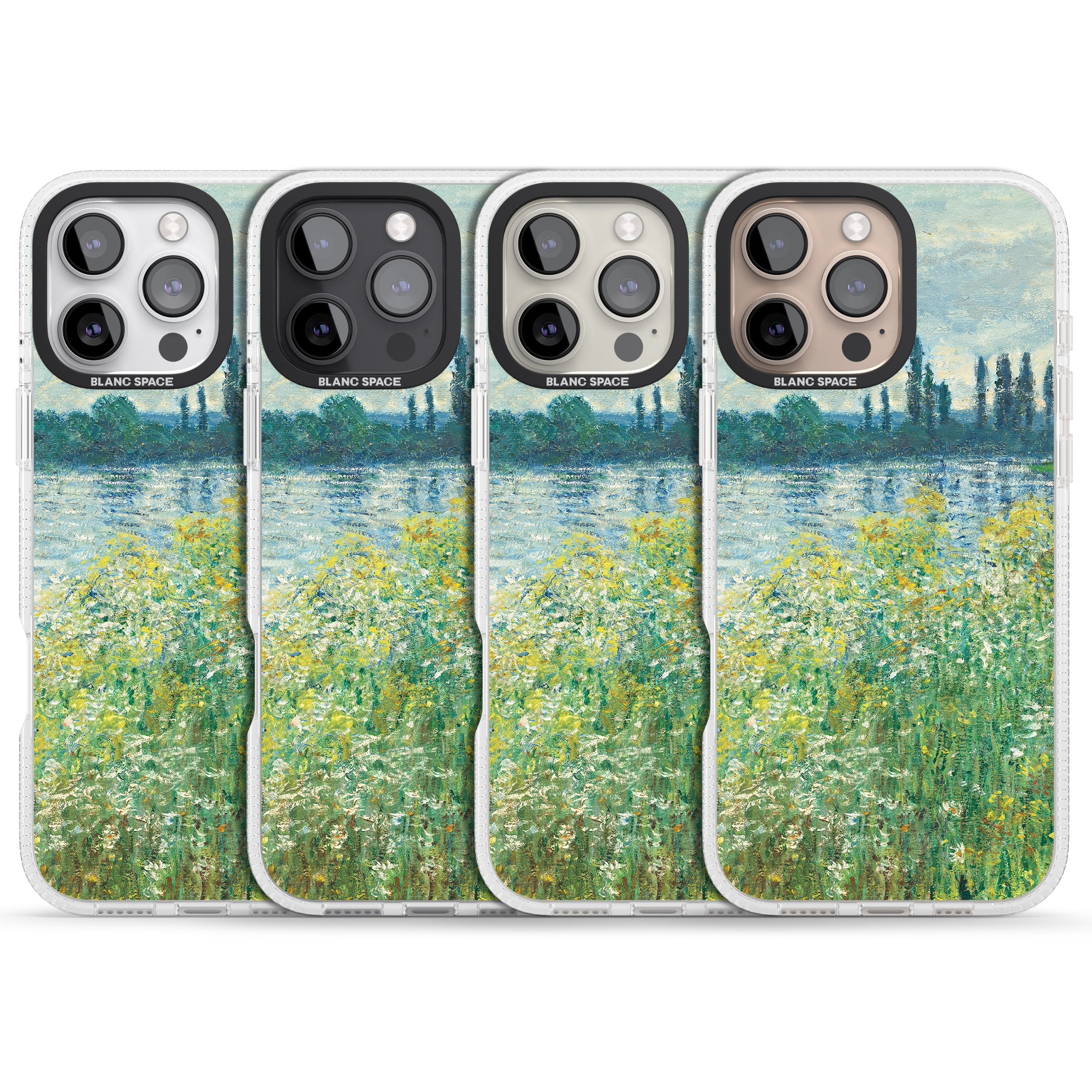 Banks of the Seine by Claude Monet iPhone 16 Pro Max / 16 Pro Clear Case Impact Air - Blanc Space