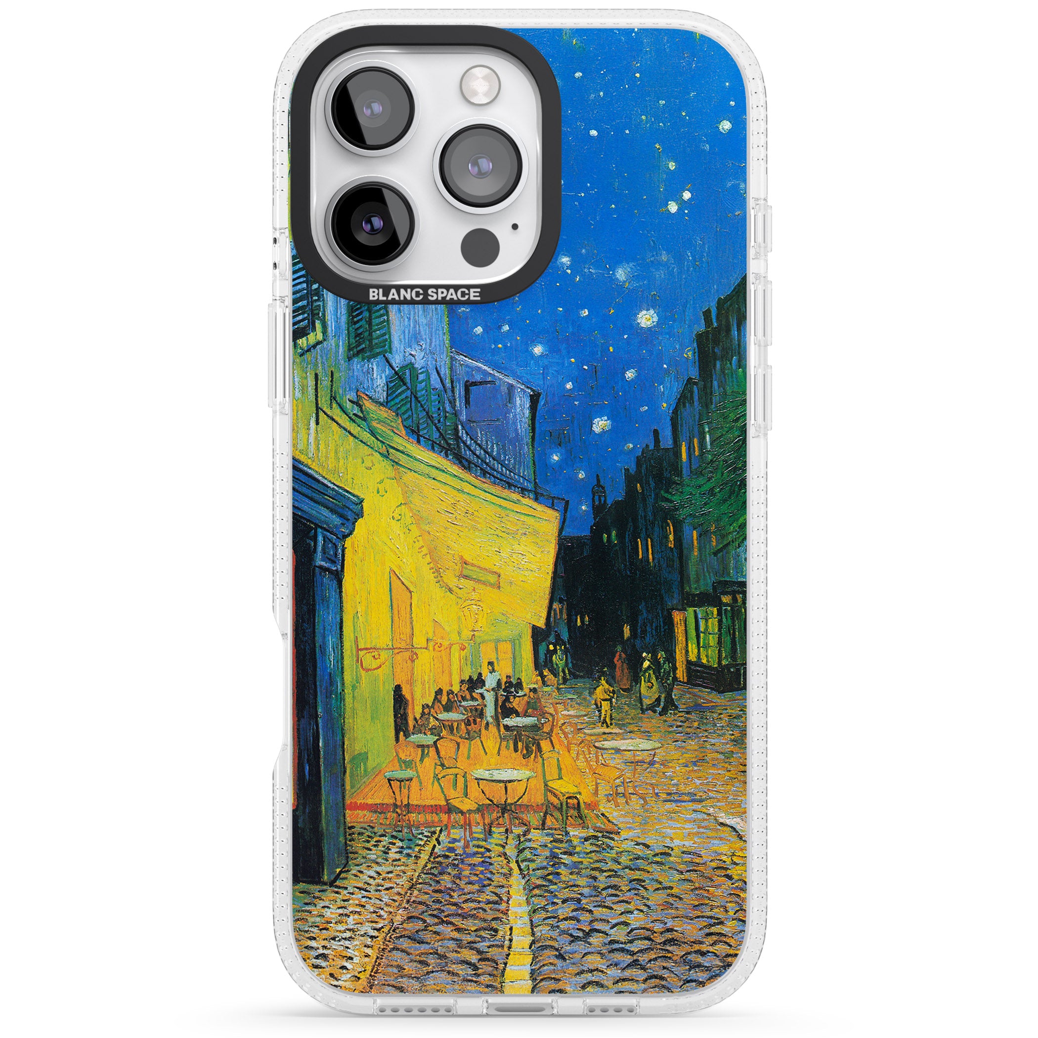 Café Terrace at Night iPhone 16 Pro Max / 16 Pro Clear Case Impact Air - Blanc Space