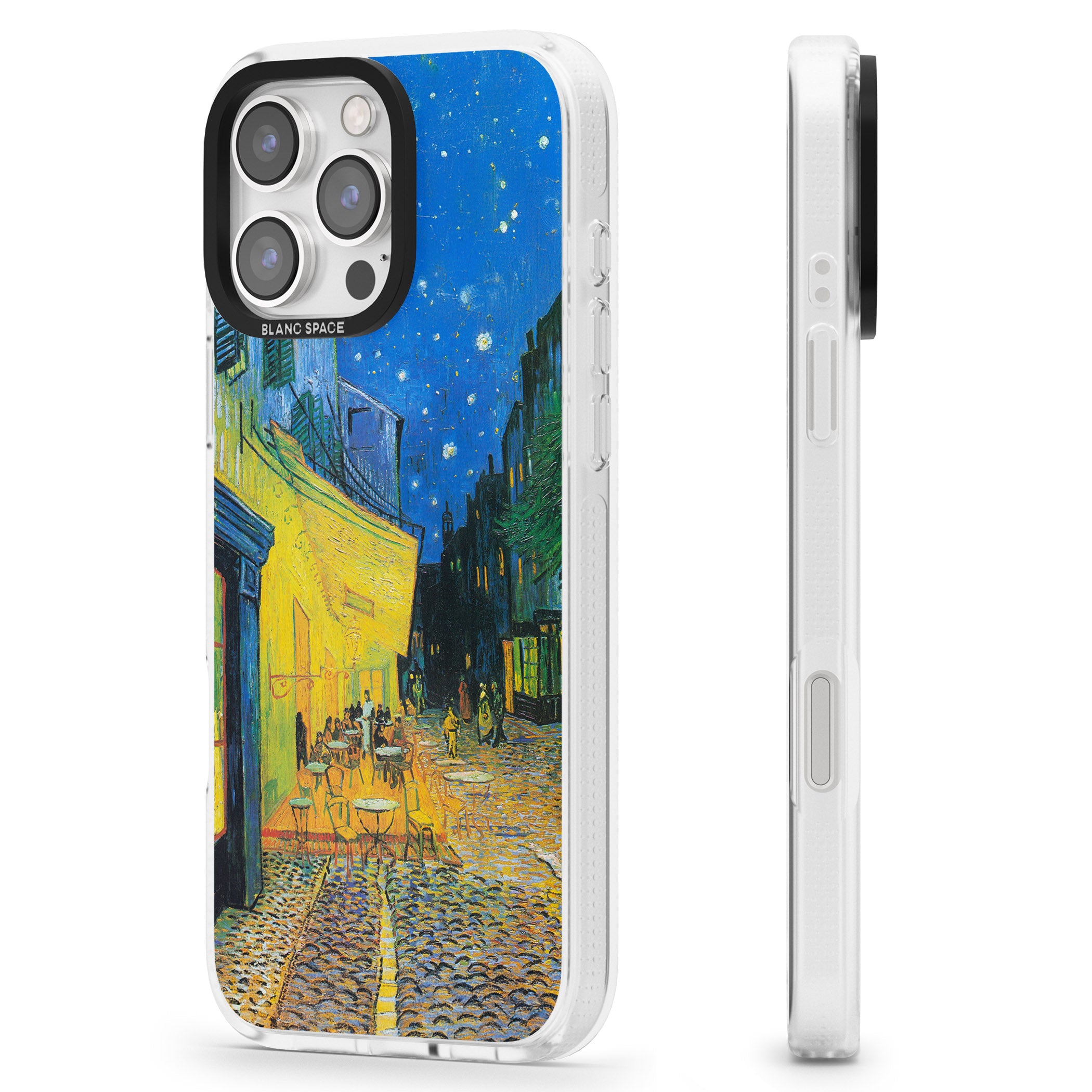 Café Terrace at Night iPhone 16 Pro Max / 16 Pro Clear Case Impact Air - Blanc Space