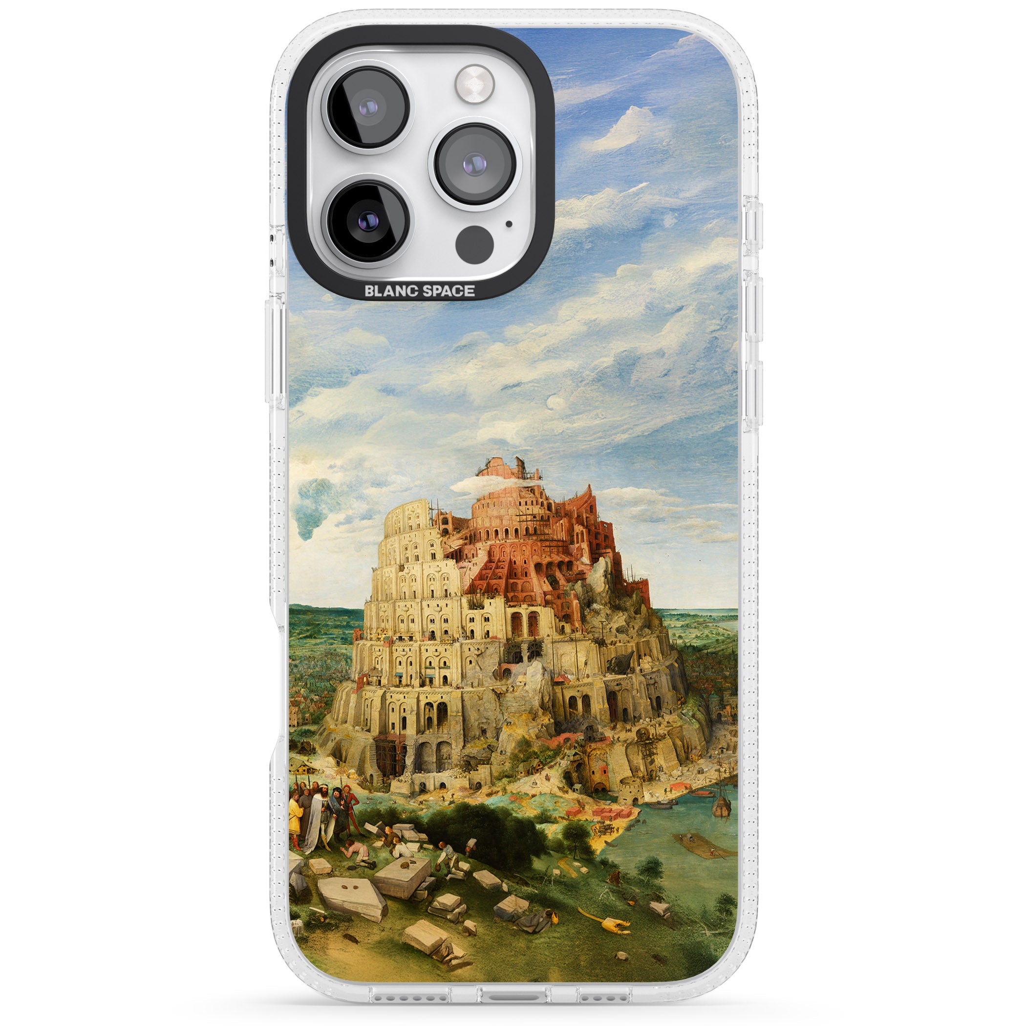 Tower of Babel iPhone 16 Pro Max / 16 Pro Clear Case Impact Air - Blanc Space