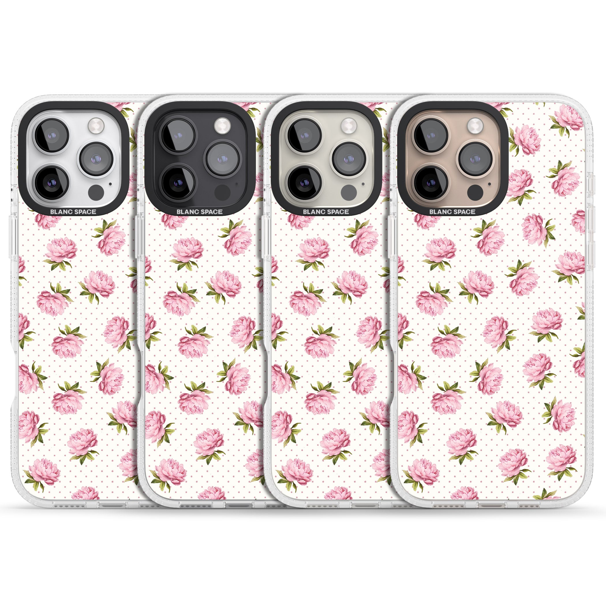 Soft Peonies iPhone 16 Pro Max / 16 Pro Clear Case Impact Air - Blanc Space