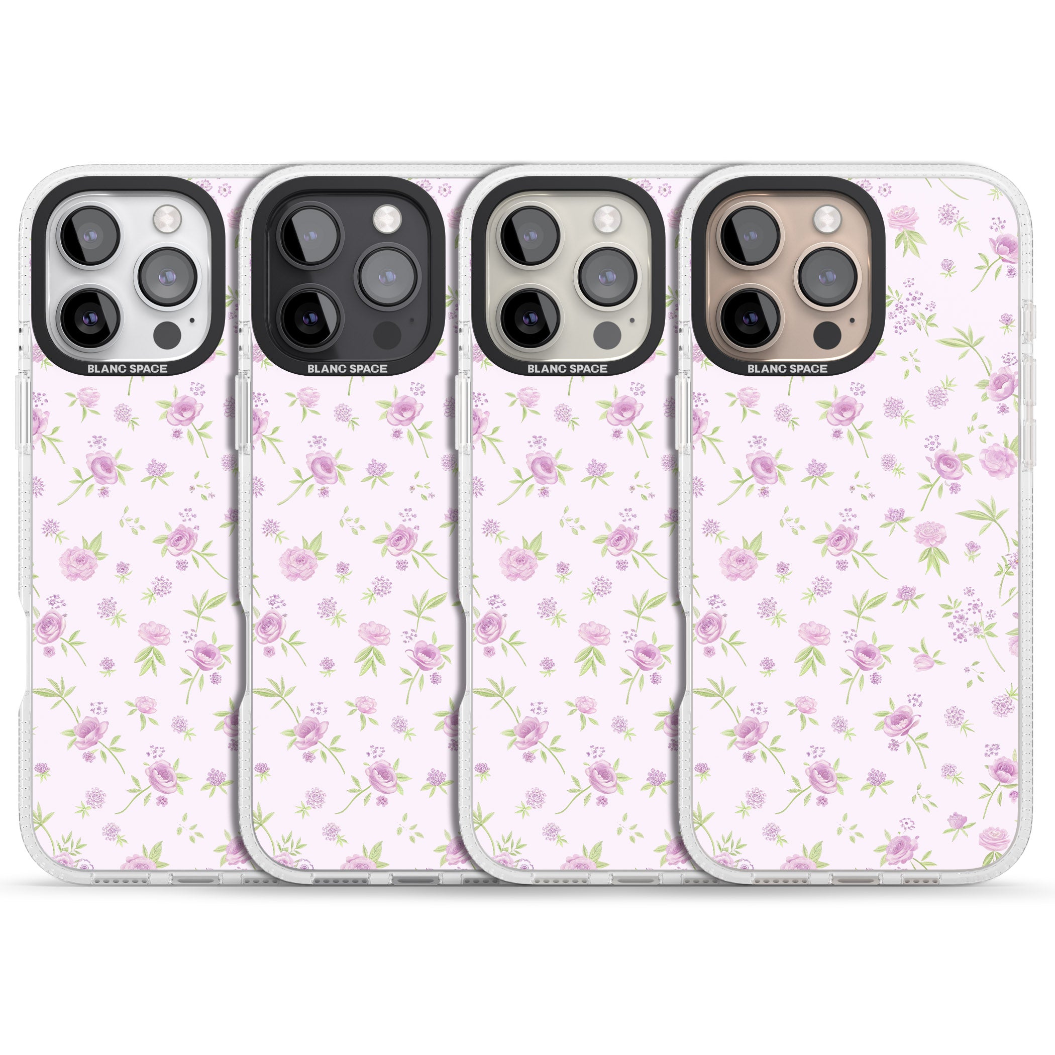 Pink Peonies iPhone 16 Pro Max / 16 Pro Clear Case Impact Air - Blanc Space