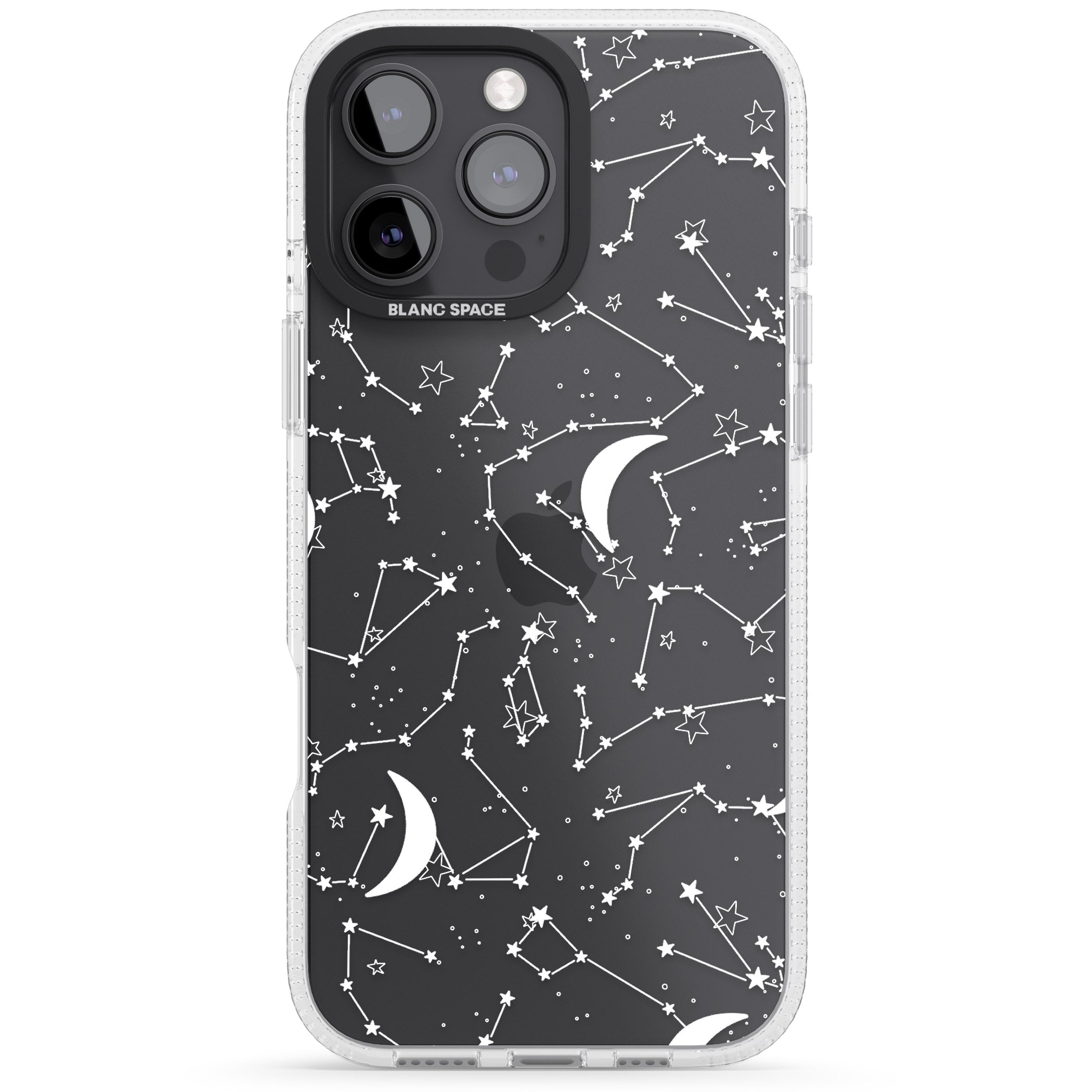 White Constellations iPhone 16 Pro Max / 16 Pro Clear Case Impact Air - Blanc Space