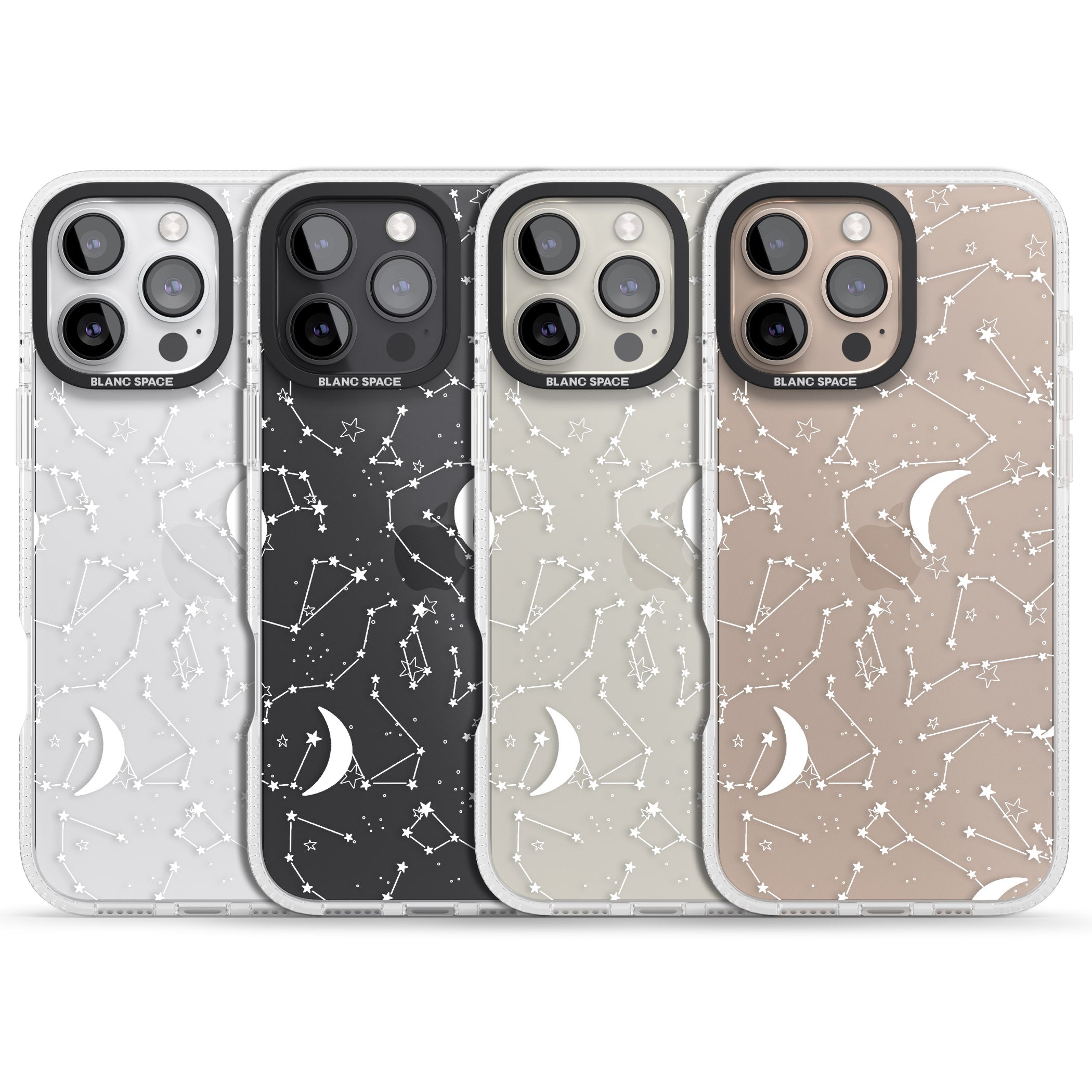 White Constellations iPhone 16 Pro Max / 16 Pro Clear Case Impact Air - Blanc Space