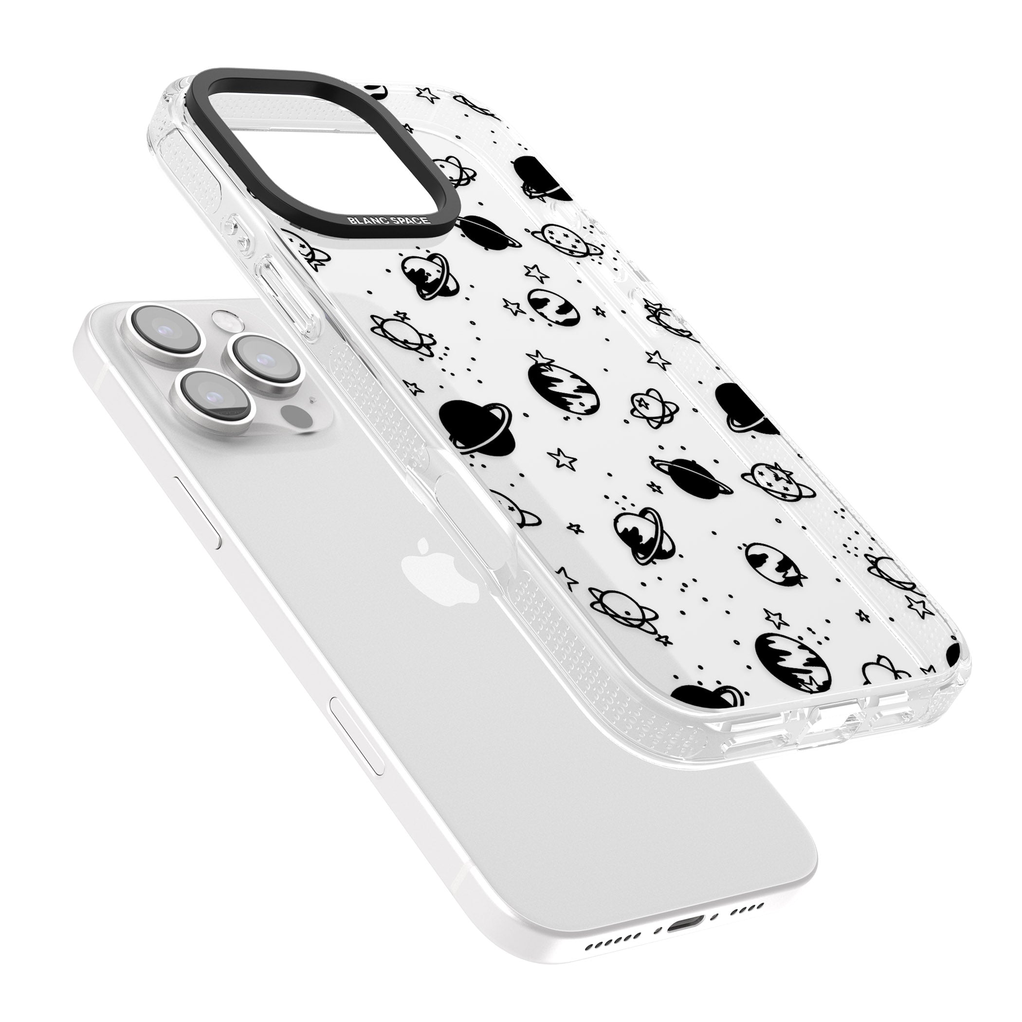 Planets iPhone 16 Pro Max / 16 Pro Clear Case Impact Air - Blanc Space