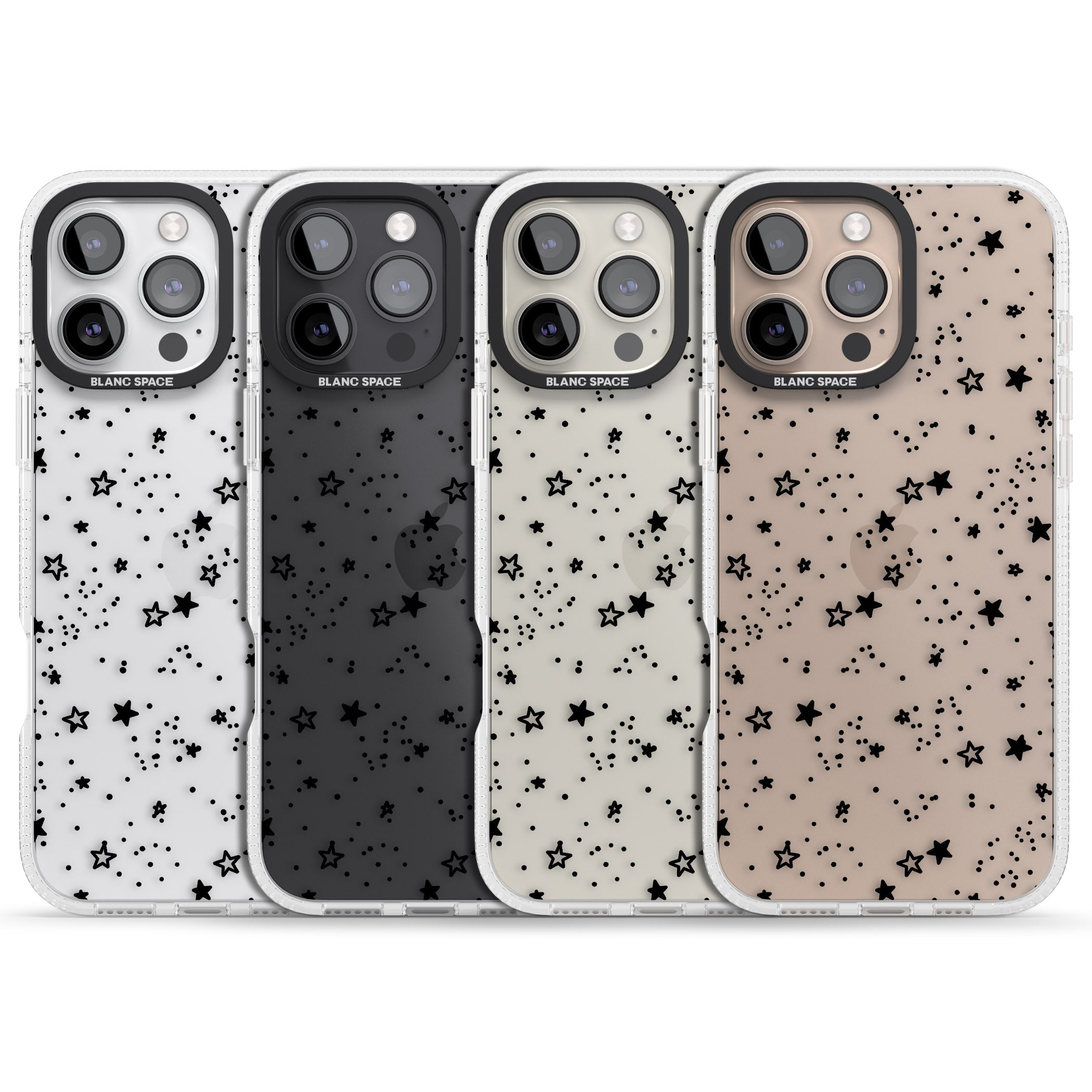 Mixed Stars iPhone 16 Pro Max / 16 Pro Clear Case Impact Air - Blanc Space