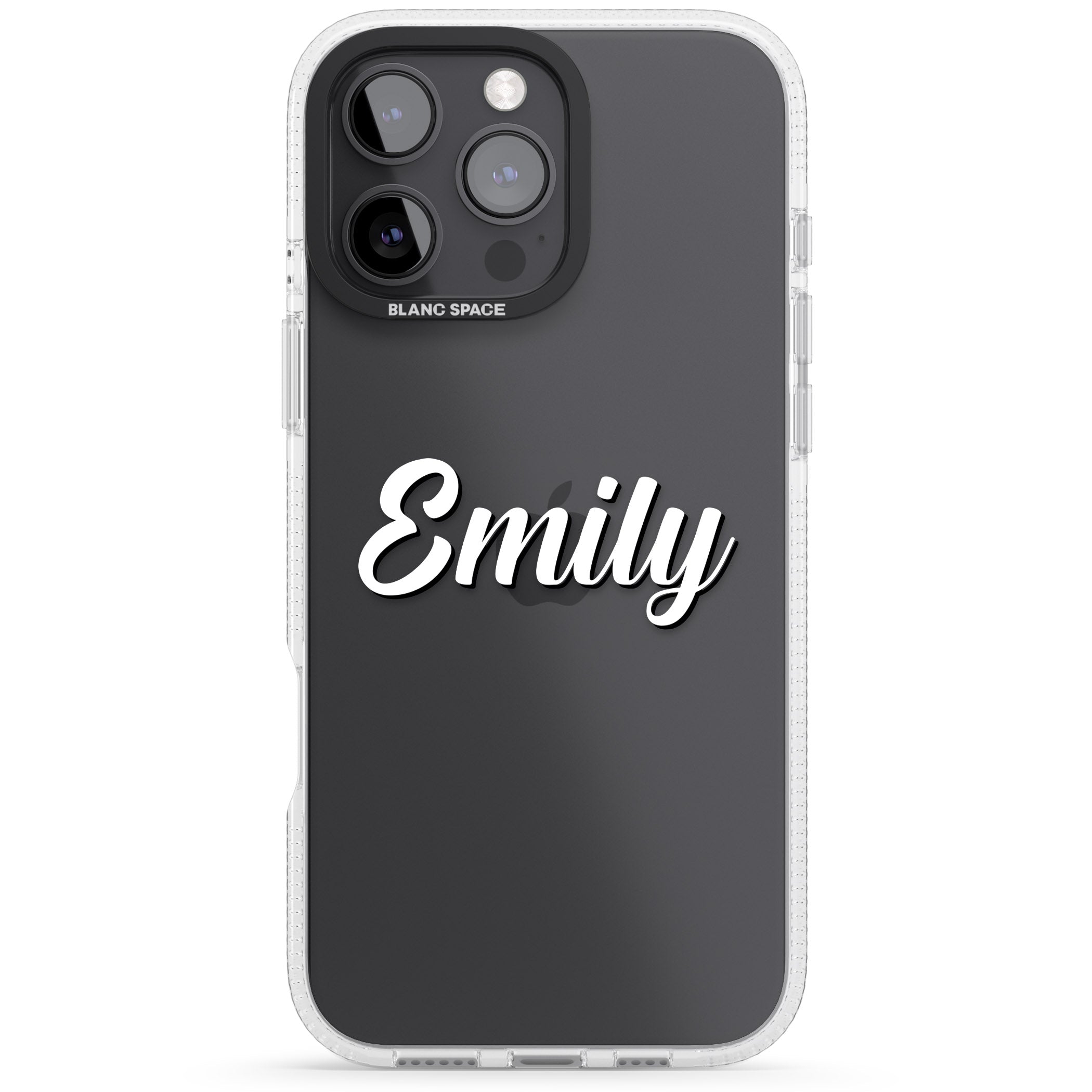 Personalised Clear Text 1B iPhone 16 Pro Max / 16 Pro Clear Case Impact Air - Blanc Space