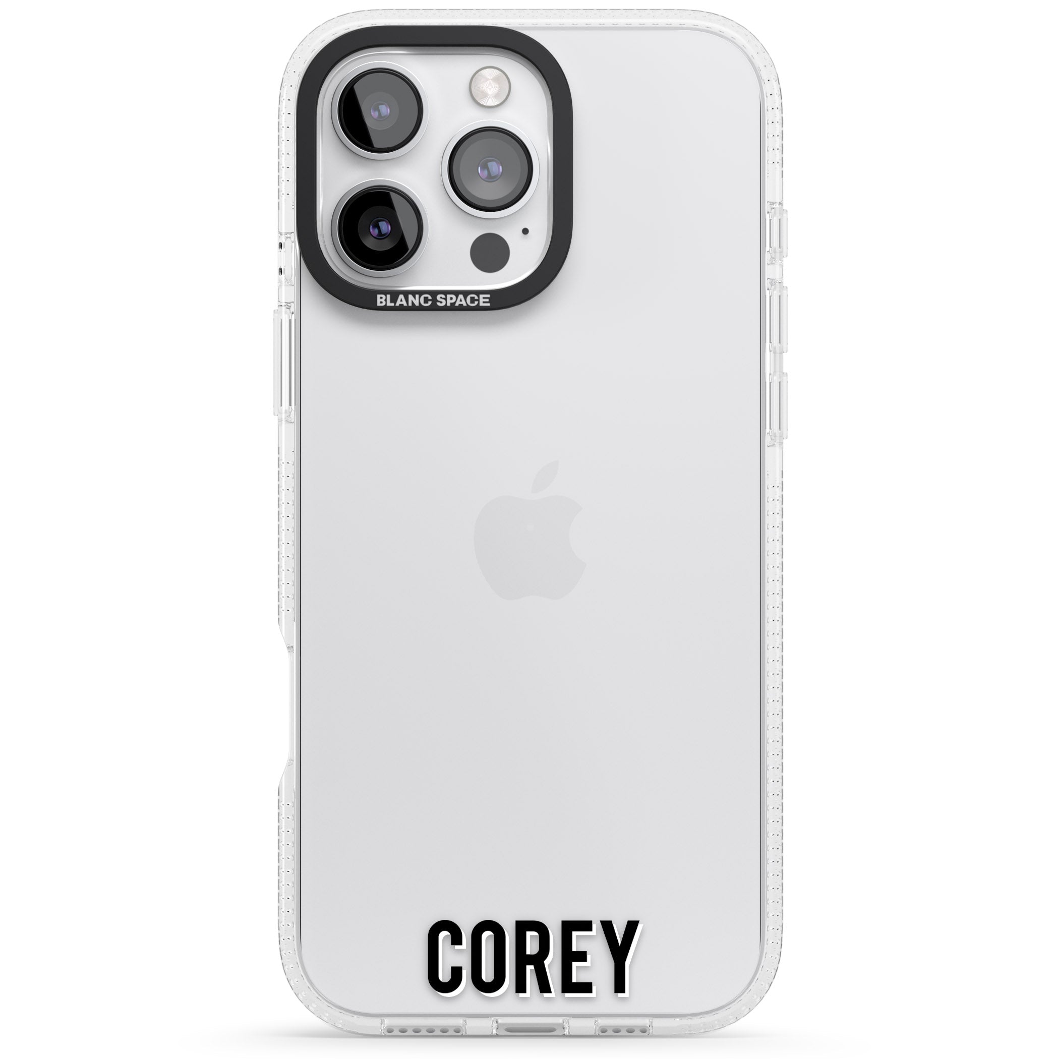 Personalised Clear Text 2A iPhone 16 Pro Max / 16 Pro Clear Case Impact Air - Blanc Space