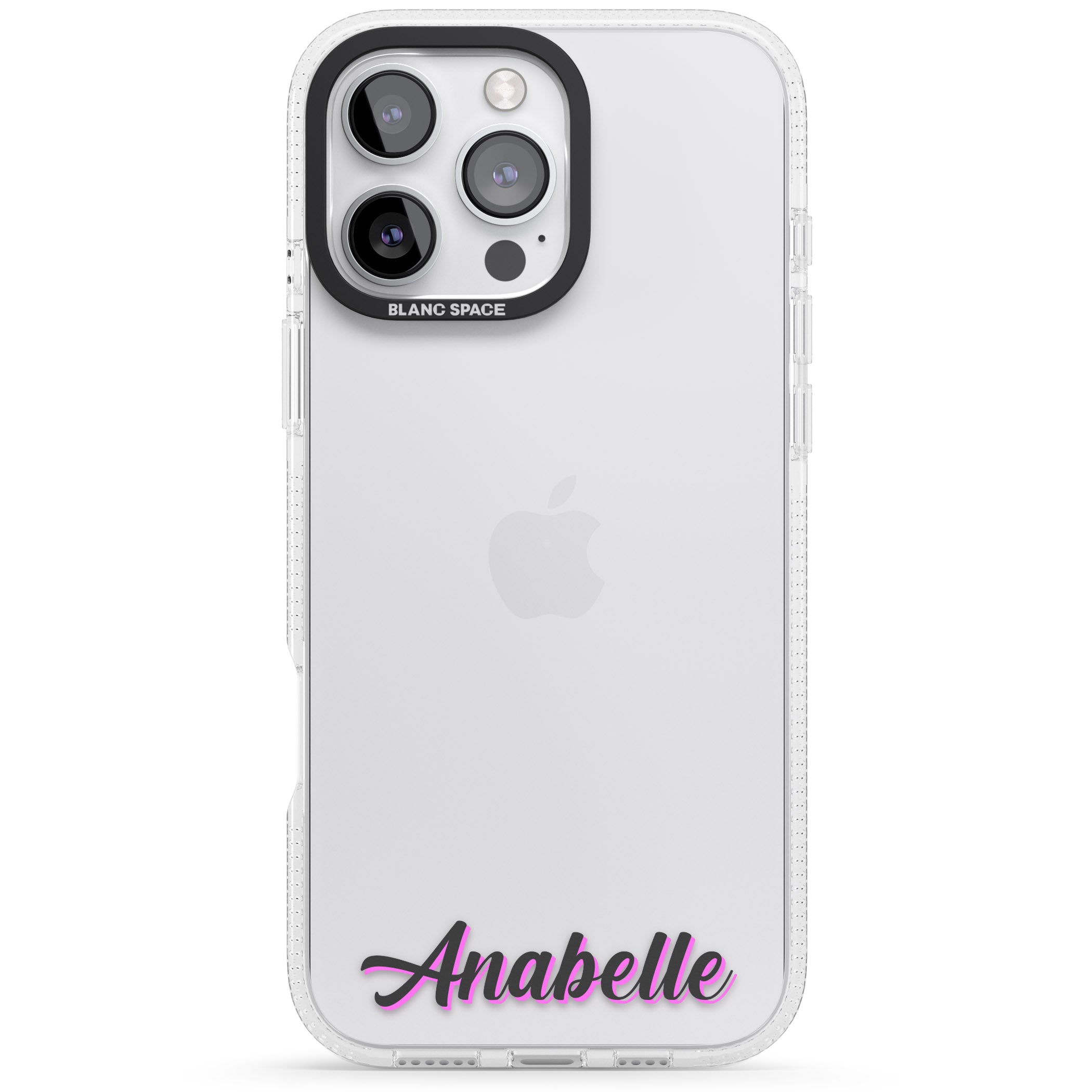 Personalised Clear Text 2B iPhone 16 Pro Max / 16 Pro Clear Case Impact Air - Blanc Space