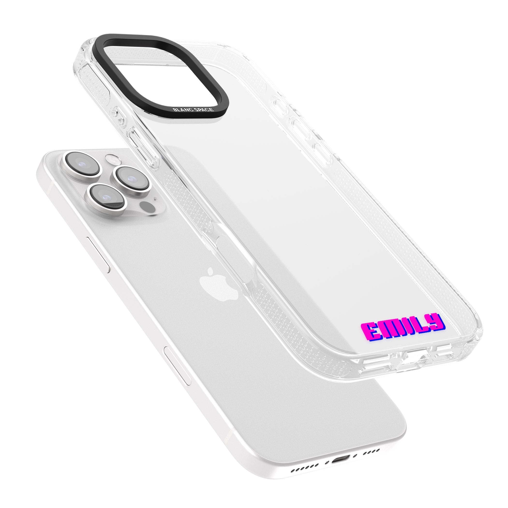 Personalised Clear Text 2C iPhone 16 Pro Max / 16 Pro Clear Case Impact Air - Blanc Space