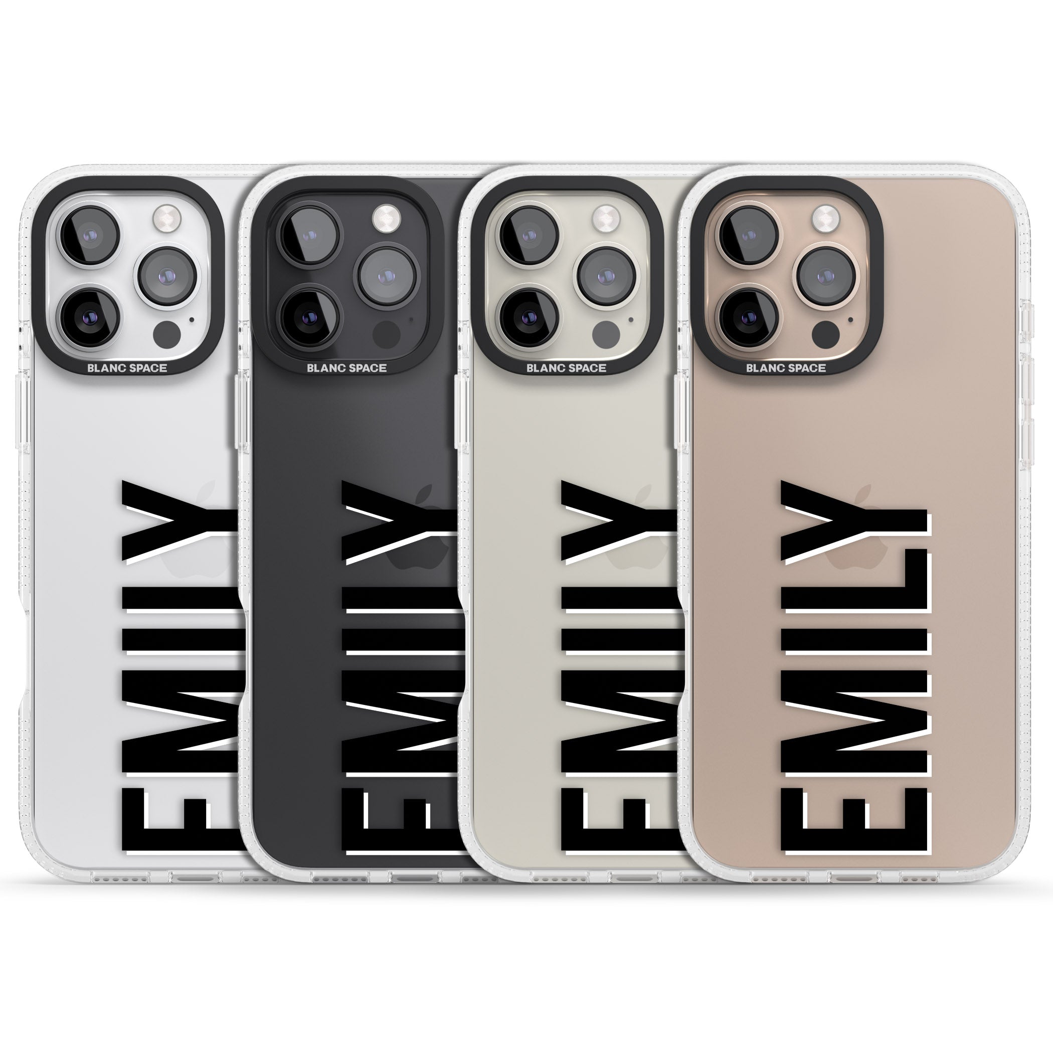 Personalised Clear Text 3A iPhone 16 Pro Max / 16 Pro Clear Case Impact Air - Blanc Space