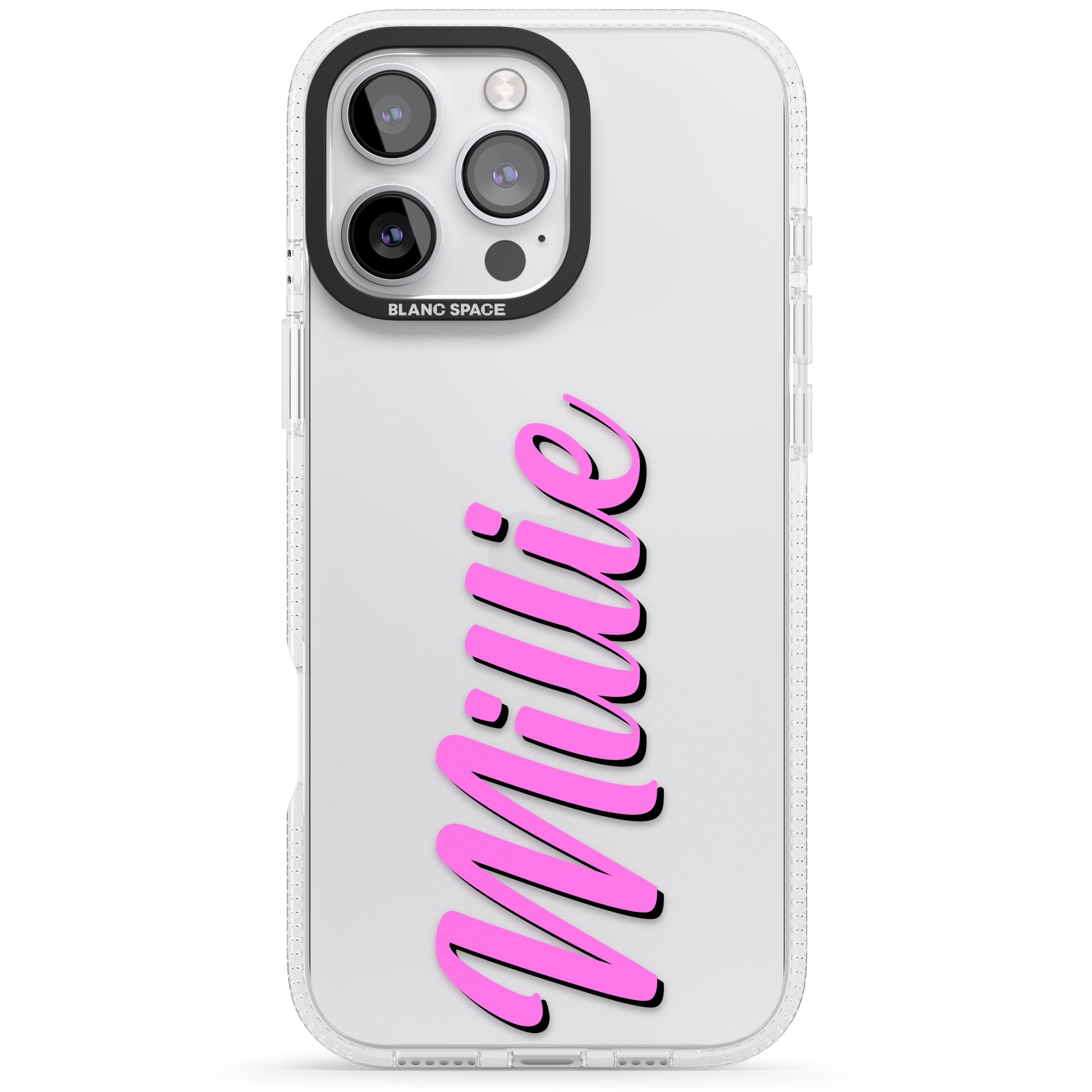 Personalised Clear Text 3C iPhone 16 Pro Max / 16 Pro Clear Case Impact Air - Blanc Space