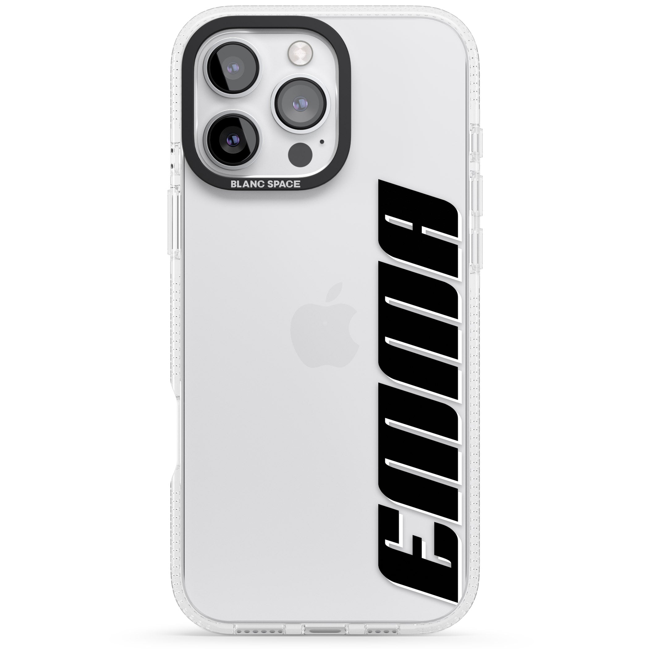 Personalised Clear Text 4A iPhone 16 Pro Max / 16 Pro Clear Case Impact Air - Blanc Space