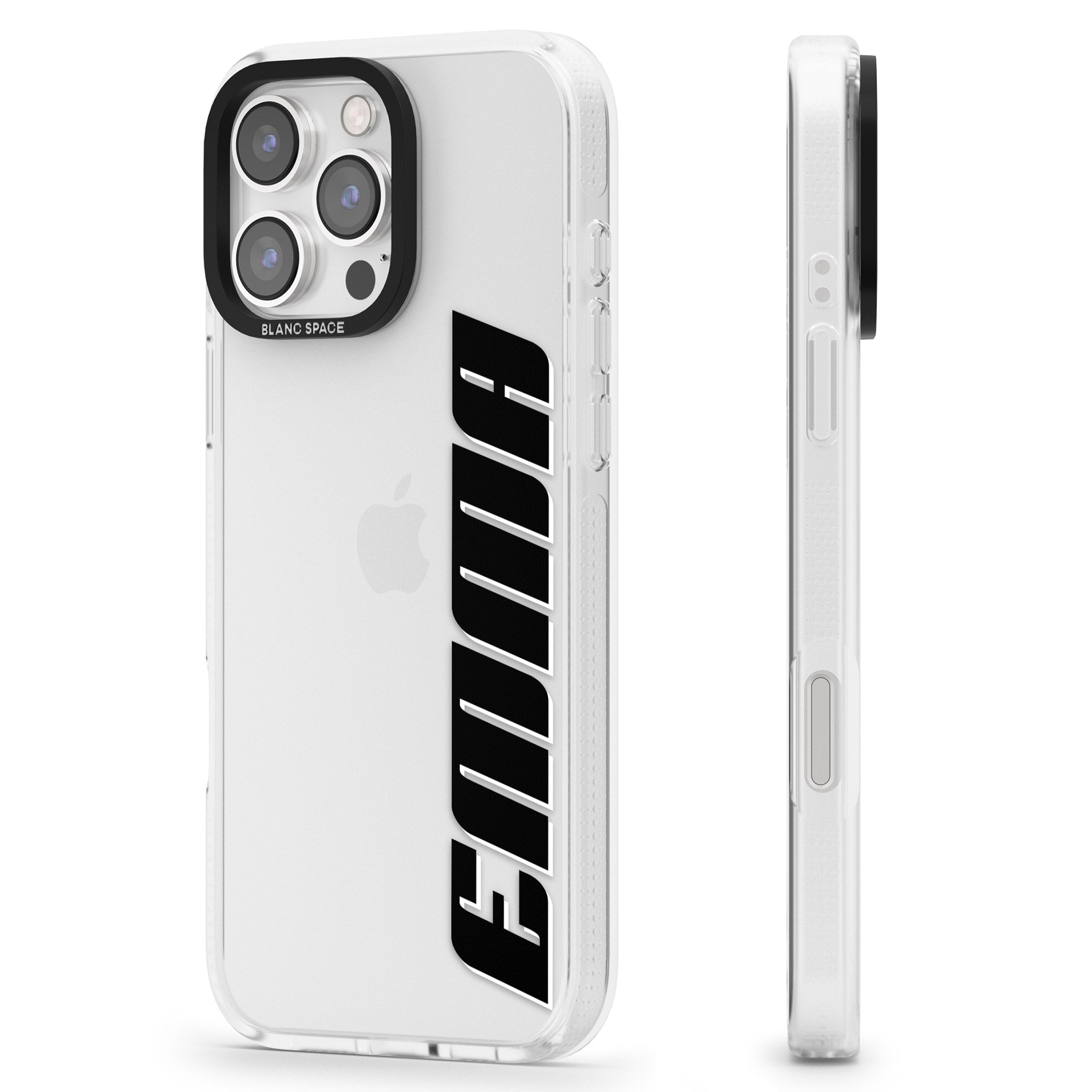 Personalised Clear Text 4A iPhone 16 Pro Max / 16 Pro Clear Case Impact Air - Blanc Space