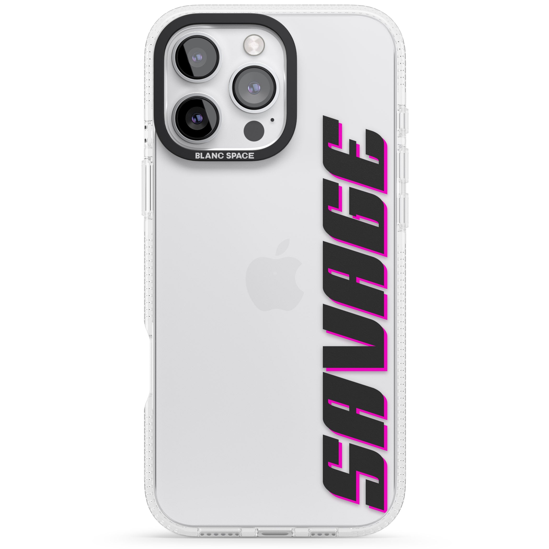 Personalised Clear Text 4C iPhone 16 Pro Max / 16 Pro Clear Case Impact Air - Blanc Space