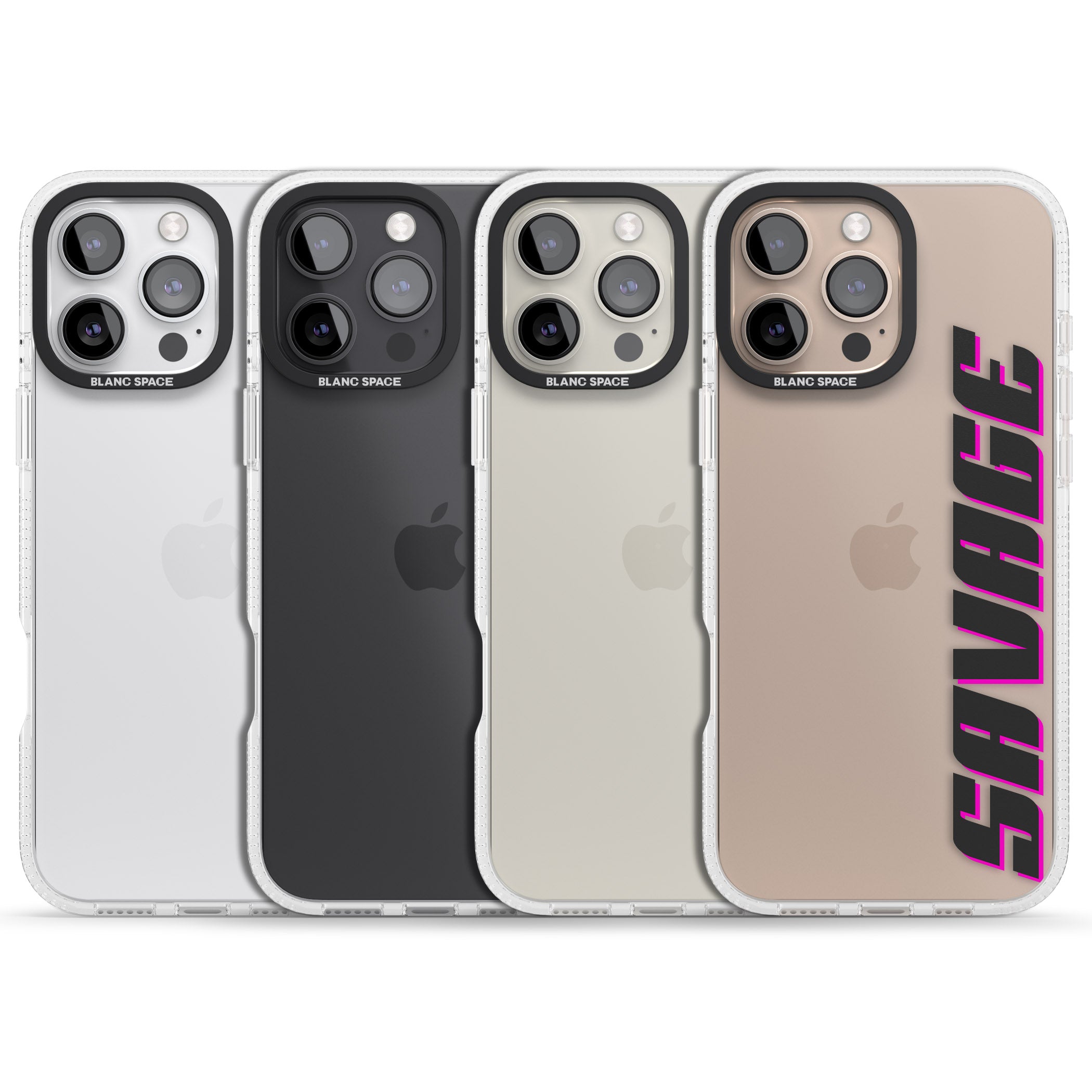 Personalised Clear Text 4C iPhone 16 Pro Max / 16 Pro Clear Case Impact Air - Blanc Space