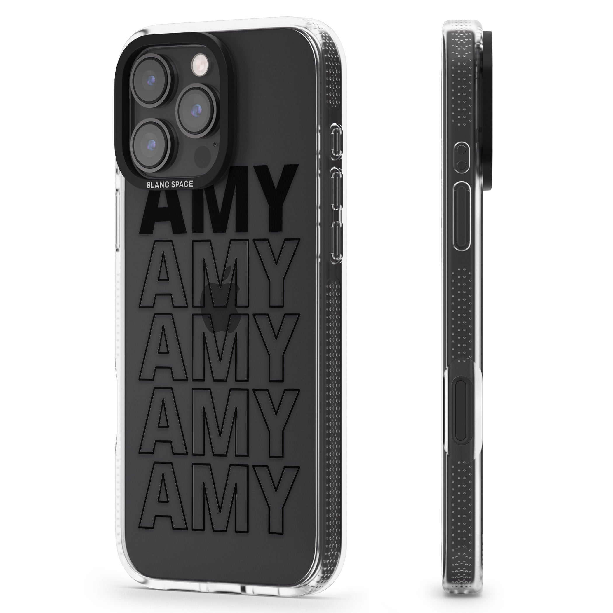 Personalised Clear Text 5A iPhone 16 Pro Max / 16 Pro Clear Case Impact Air - Blanc Space