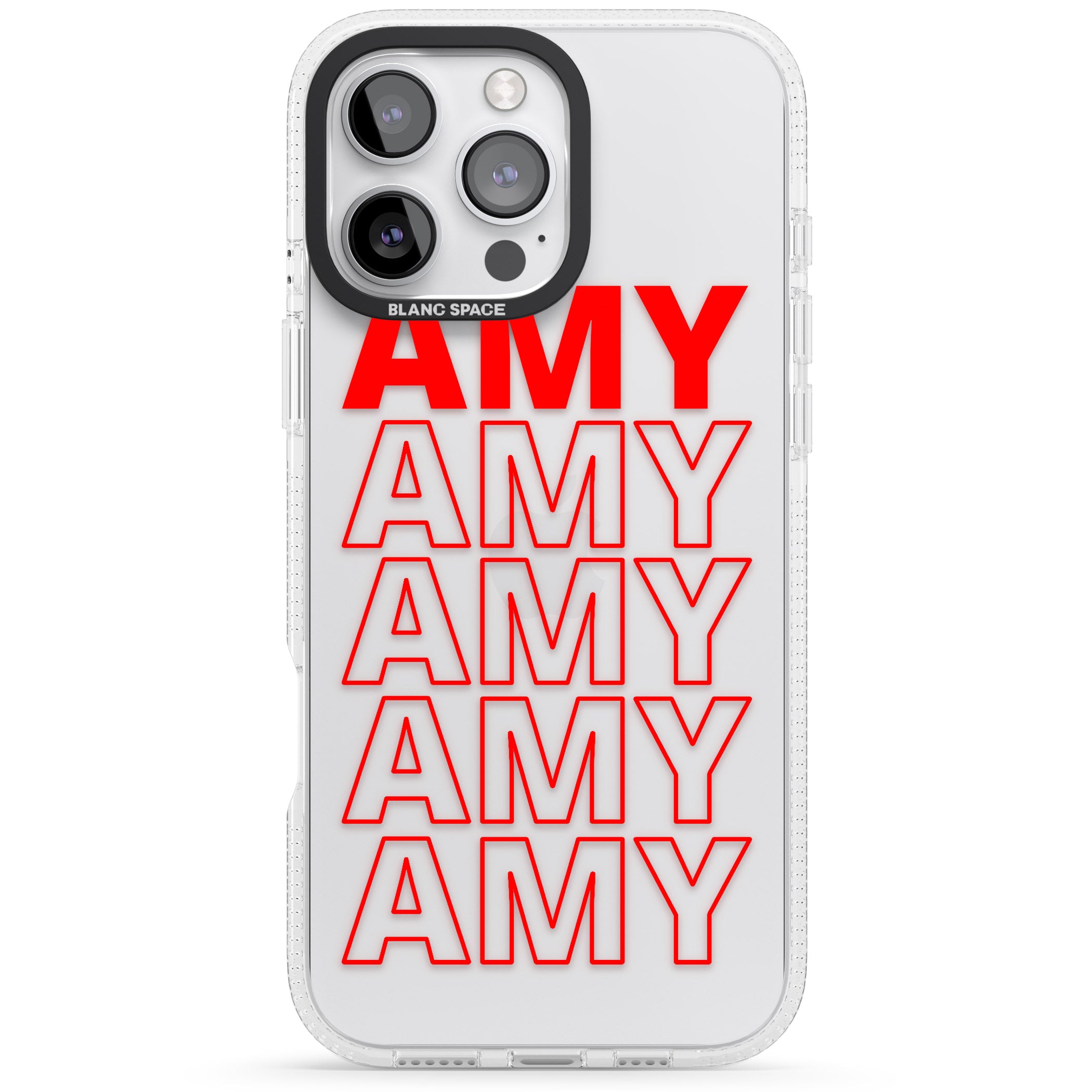 Personalised Clear Text 5B iPhone 16 Pro Max / 16 Pro Clear Case Impact Air - Blanc Space