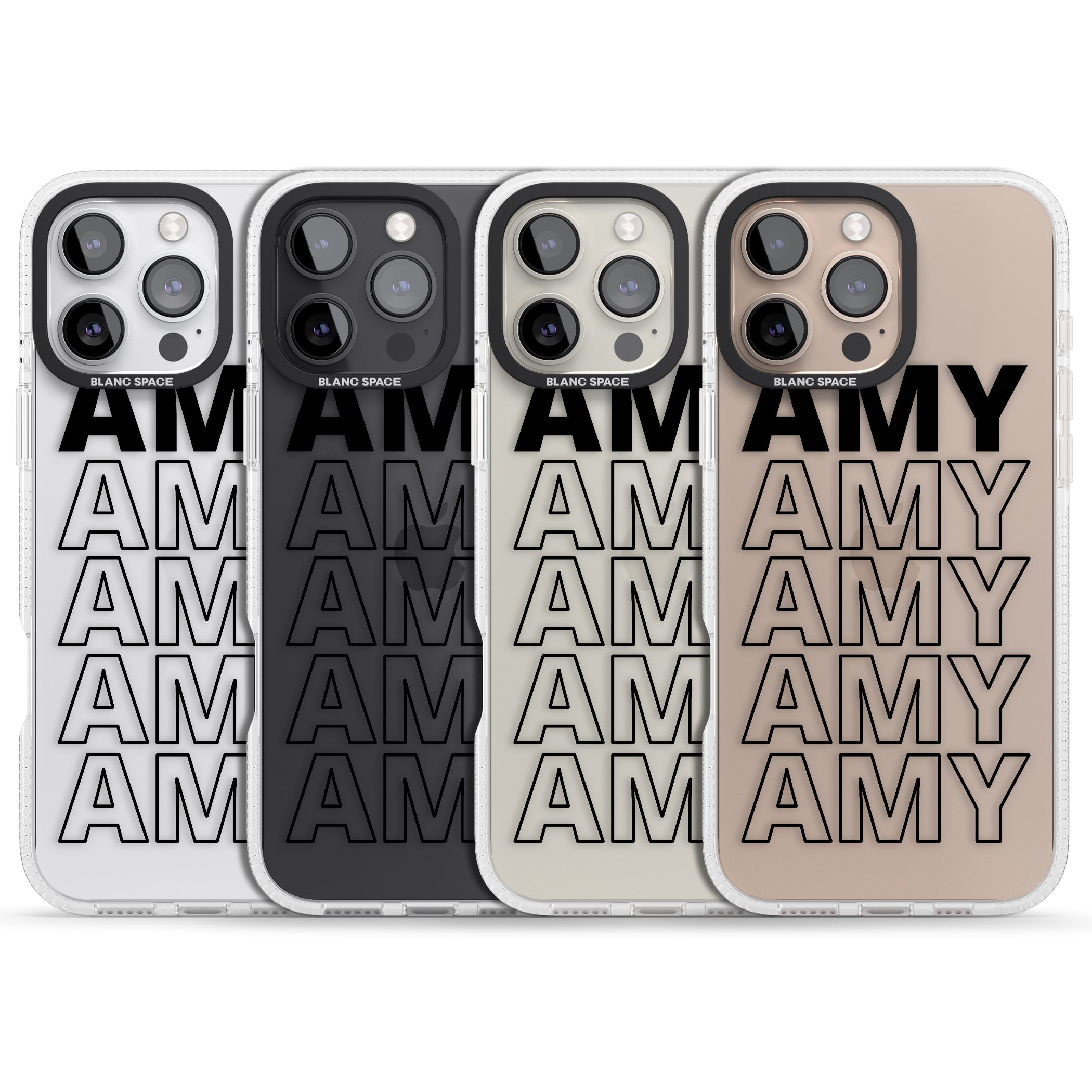 Personalised Clear Text 5E iPhone 16 Pro Max / 16 Pro Clear Case Impact Air - Blanc Space