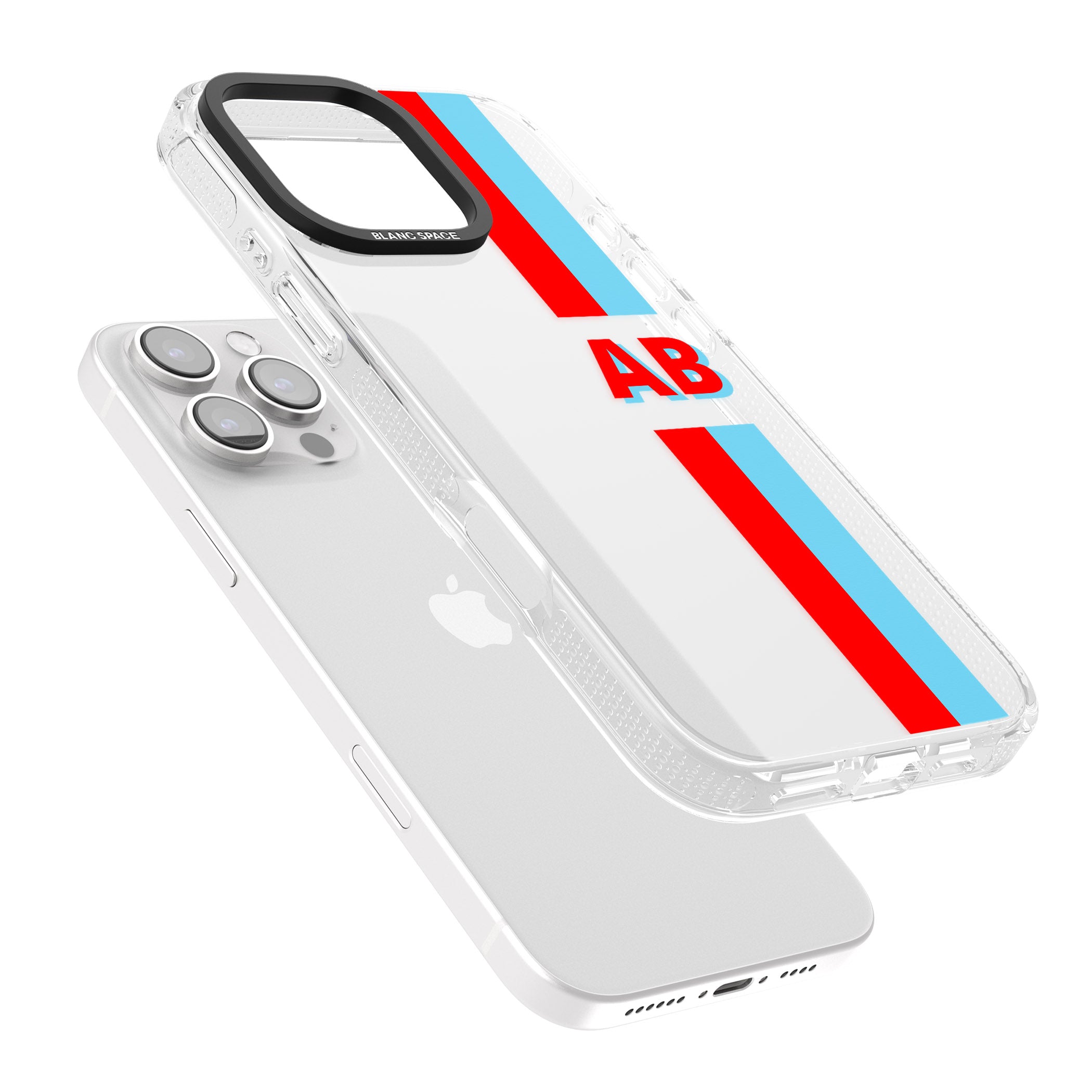 Personalised Clear Text 6B iPhone 16 Pro Max / 16 Pro Clear Case Impact Air - Blanc Space