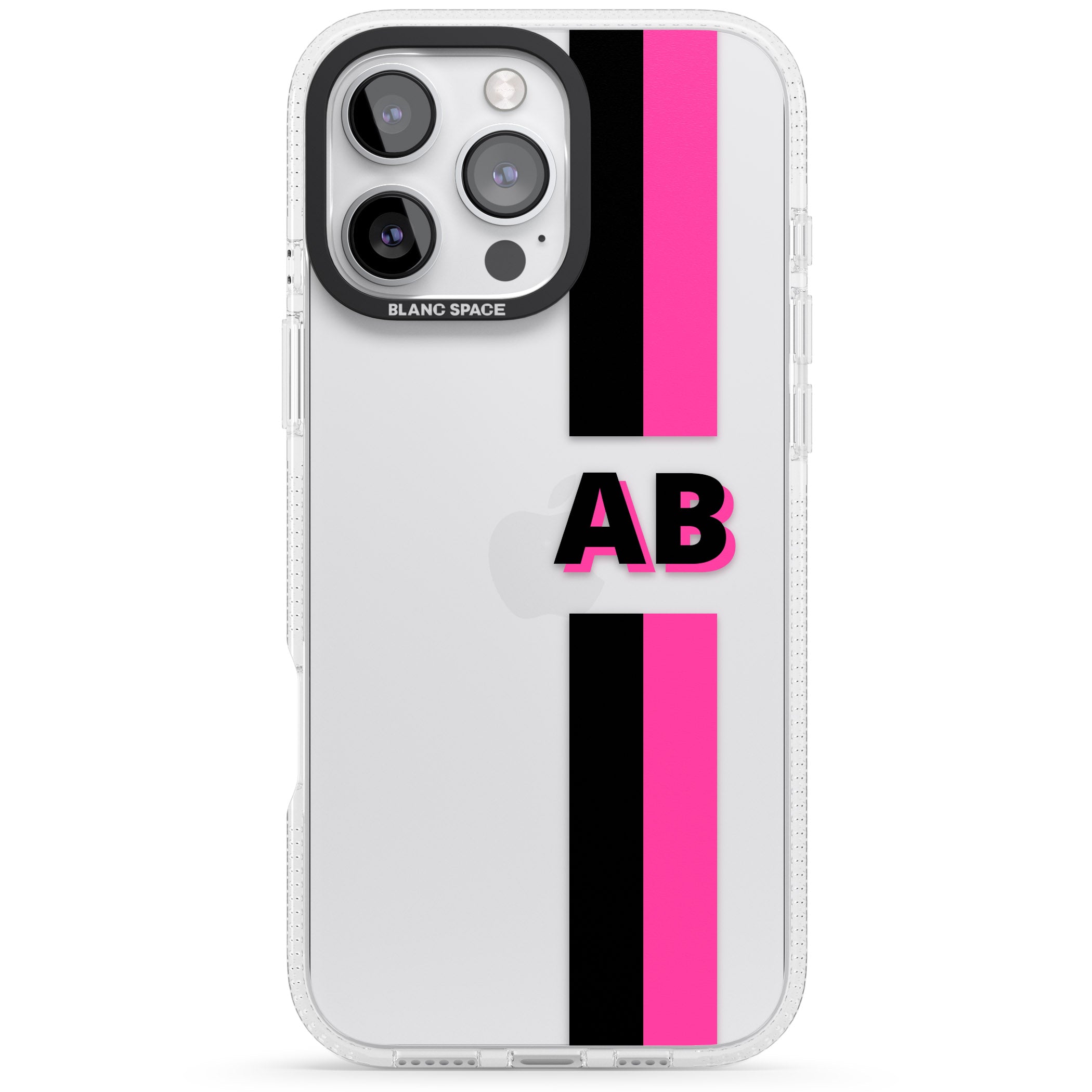 Personalised Clear Text 6D iPhone 16 Pro Max / 16 Pro Clear Case Impact Air - Blanc Space