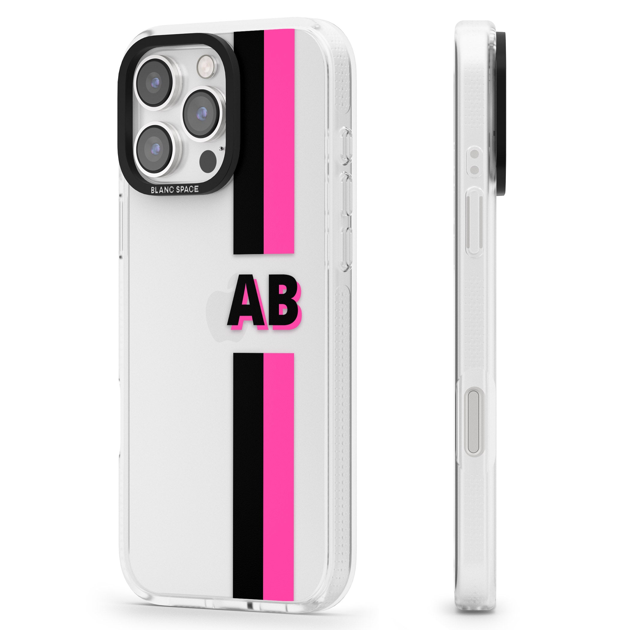 Personalised Clear Text 6D iPhone 16 Pro Max / 16 Pro Clear Case Impact Air - Blanc Space