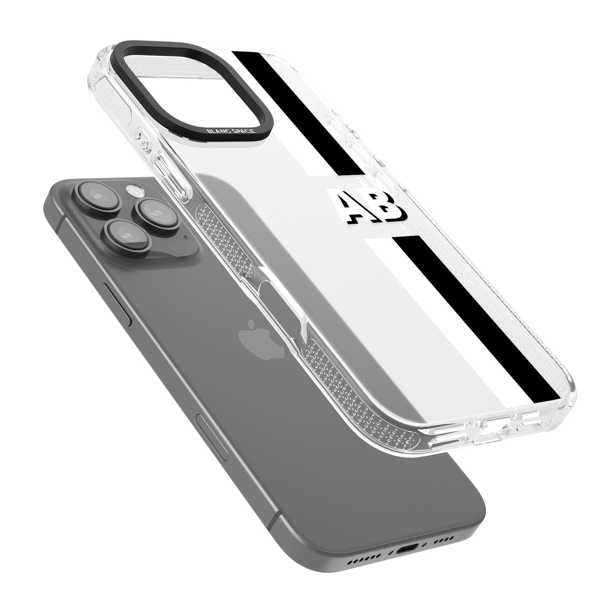 Personalised Clear Text 6E iPhone 16 Pro Max / 16 Pro Clear Case Impact Air - Blanc Space