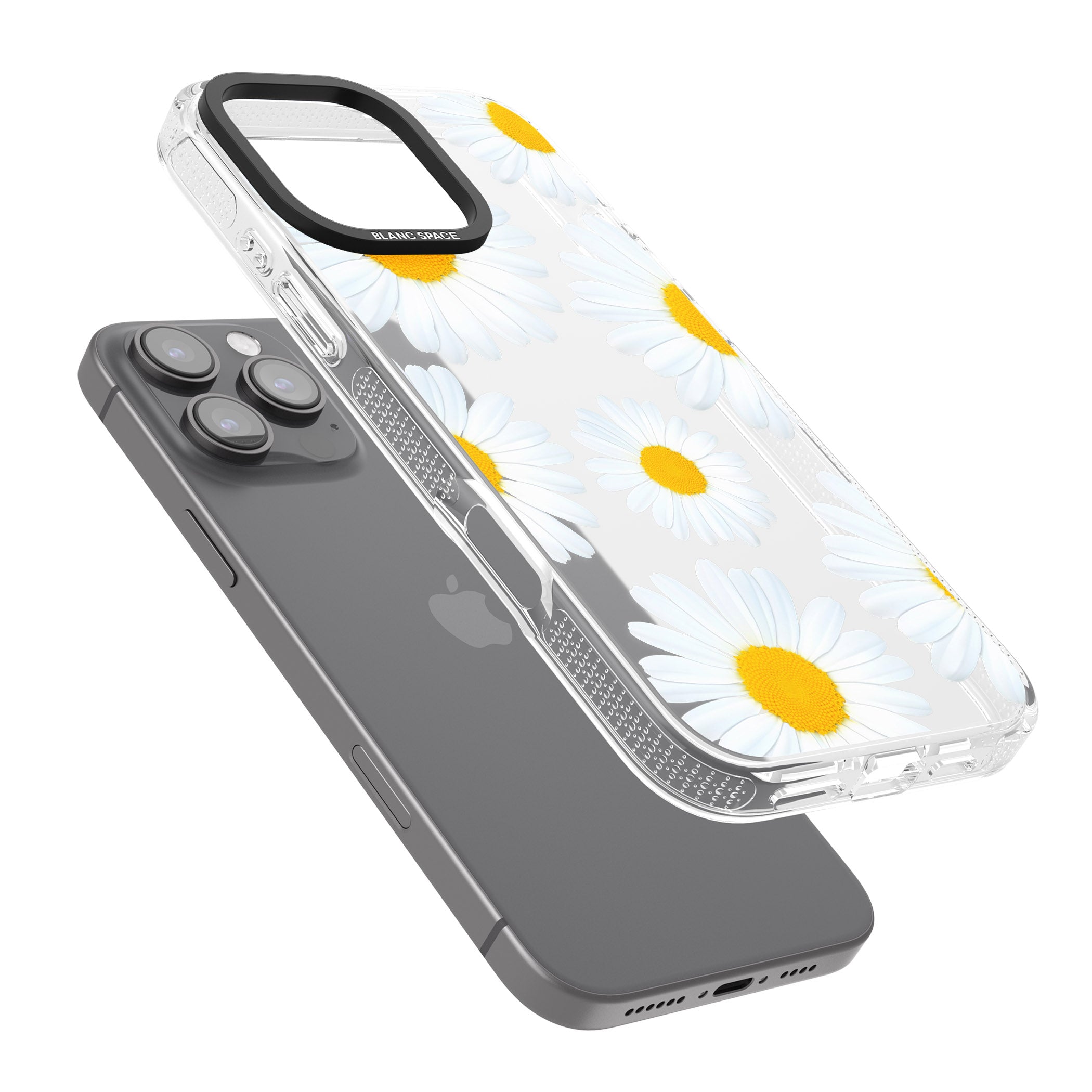 Summer Daisy iPhone 16 Pro Max / 16 Pro Clear Case Impact Air - Blanc Space