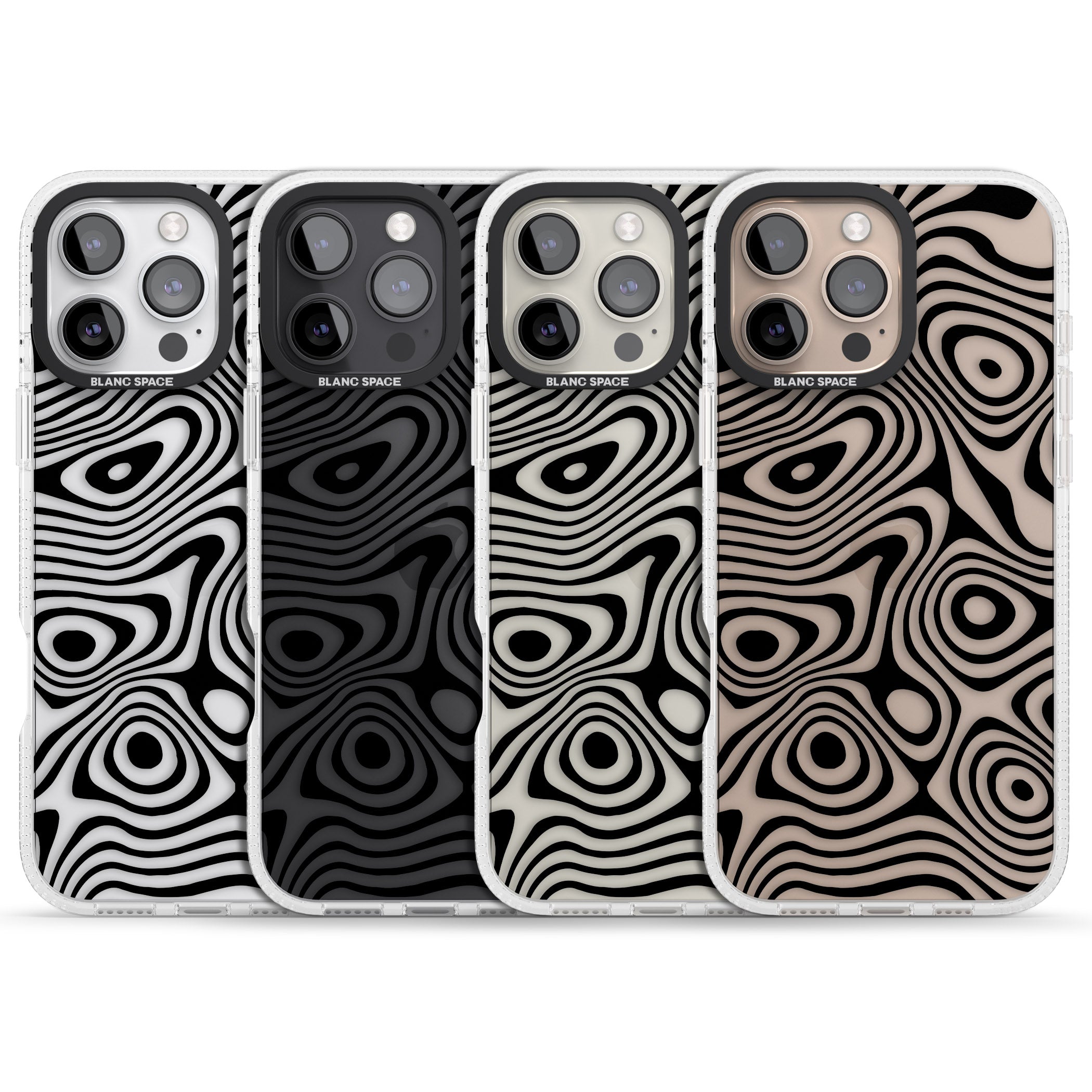 DARK TOPOGRAPHIC MAP iPhone 16 Pro Max / 16 Pro Clear Case Impact Air - Blanc Space