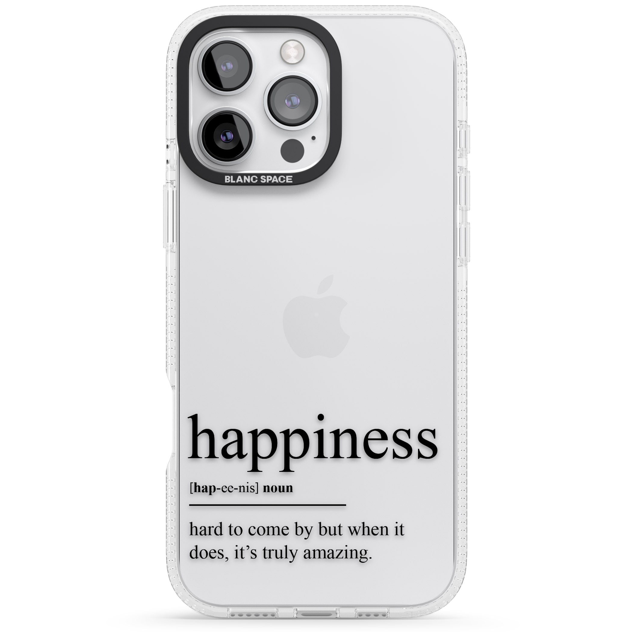 Happiness iPhone 16 Pro Max / 16 Pro Clear Case Impact Air - Blanc Space