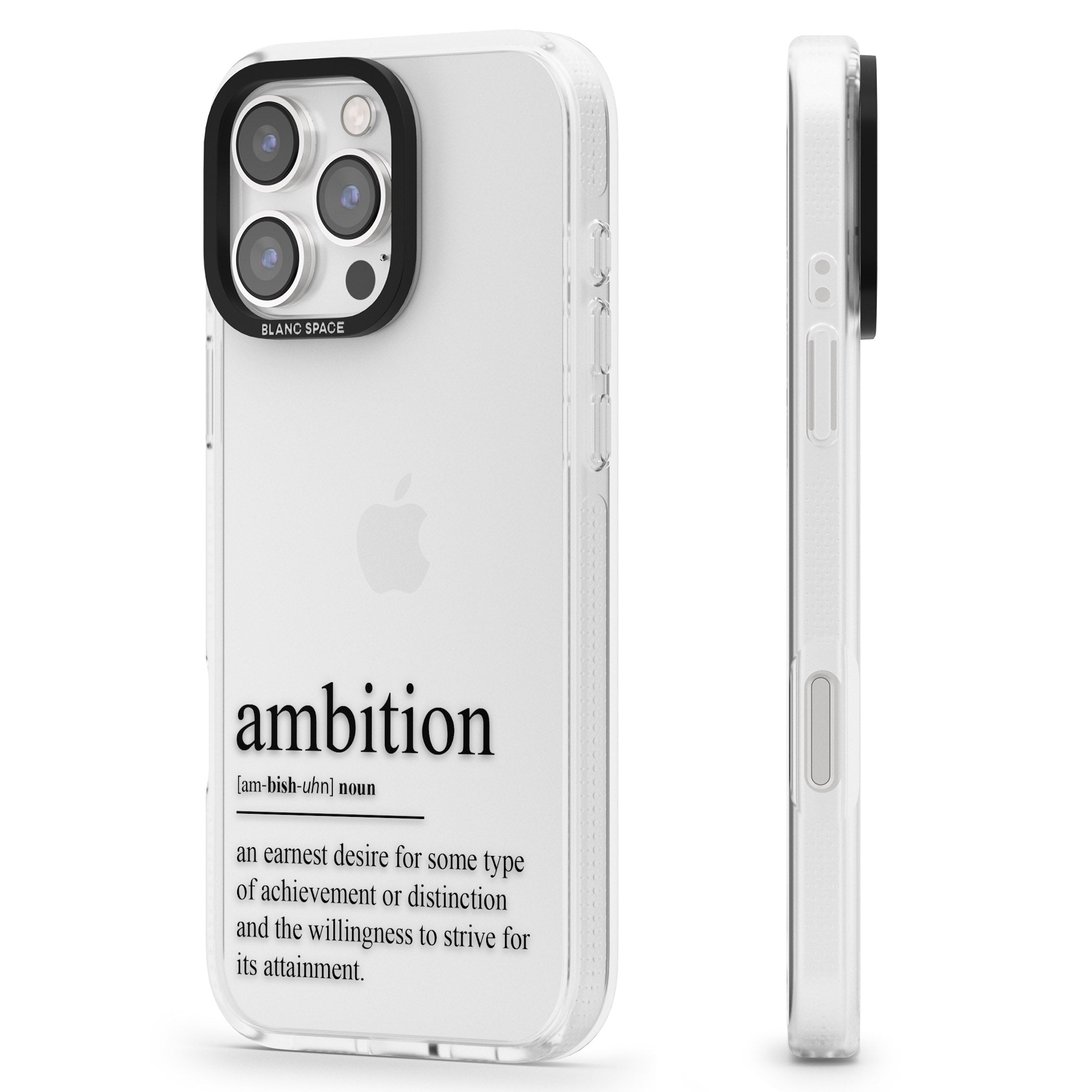 Ambition iPhone 16 Pro Max / 16 Pro Clear Case Impact Air - Blanc Space