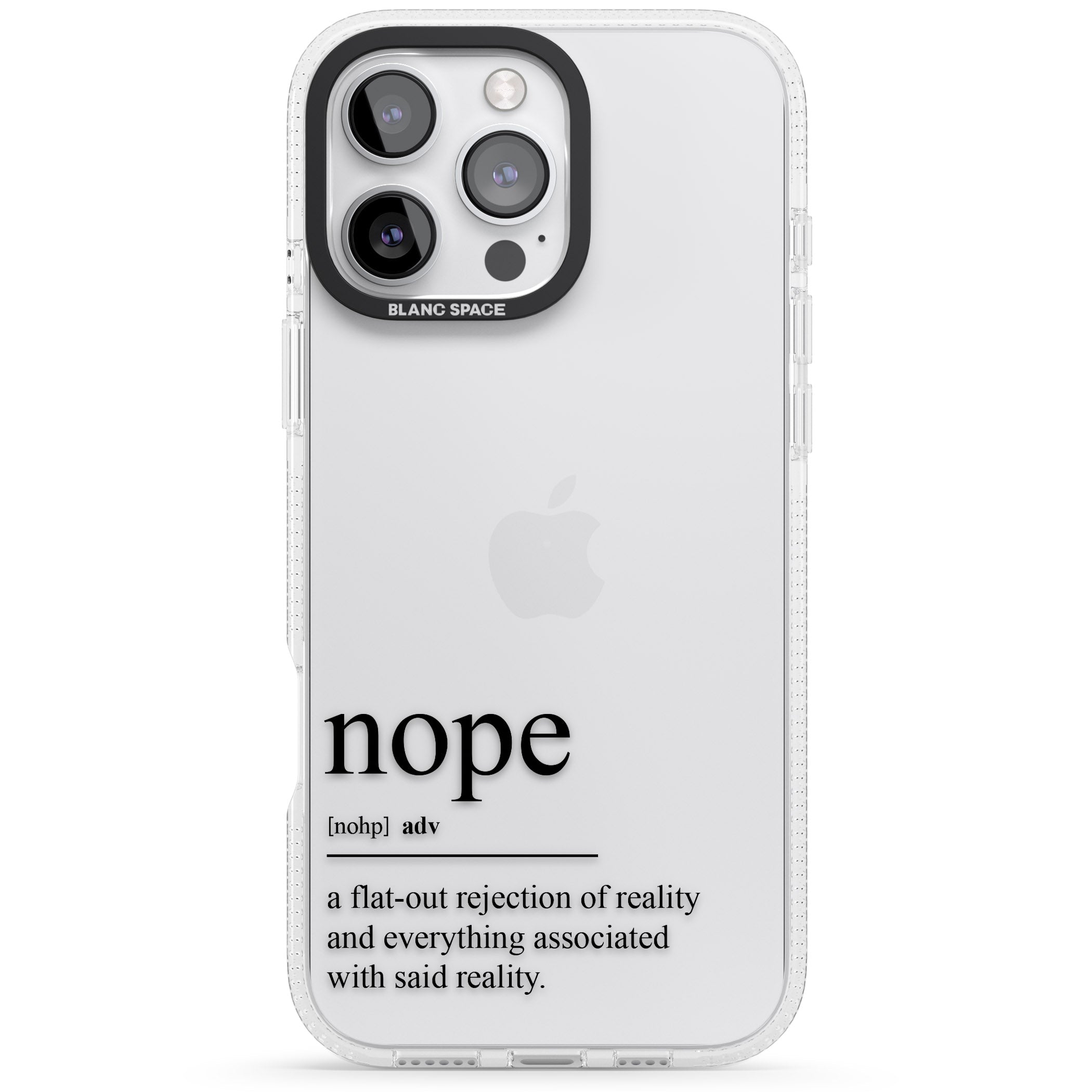 Nope iPhone 16 Pro Max / 16 Pro Clear Case Impact Air - Blanc Space