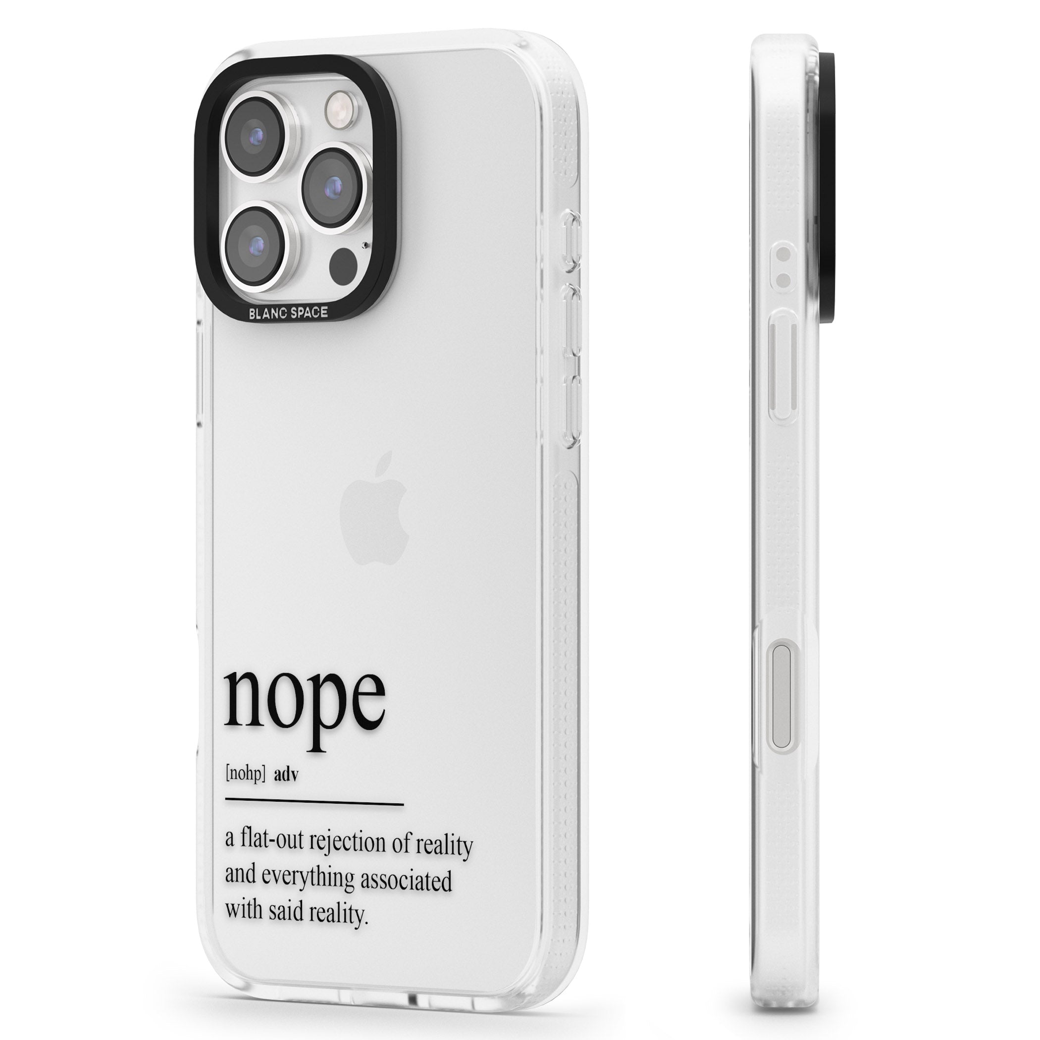 Nope iPhone 16 Pro Max / 16 Pro Clear Case Impact Air - Blanc Space