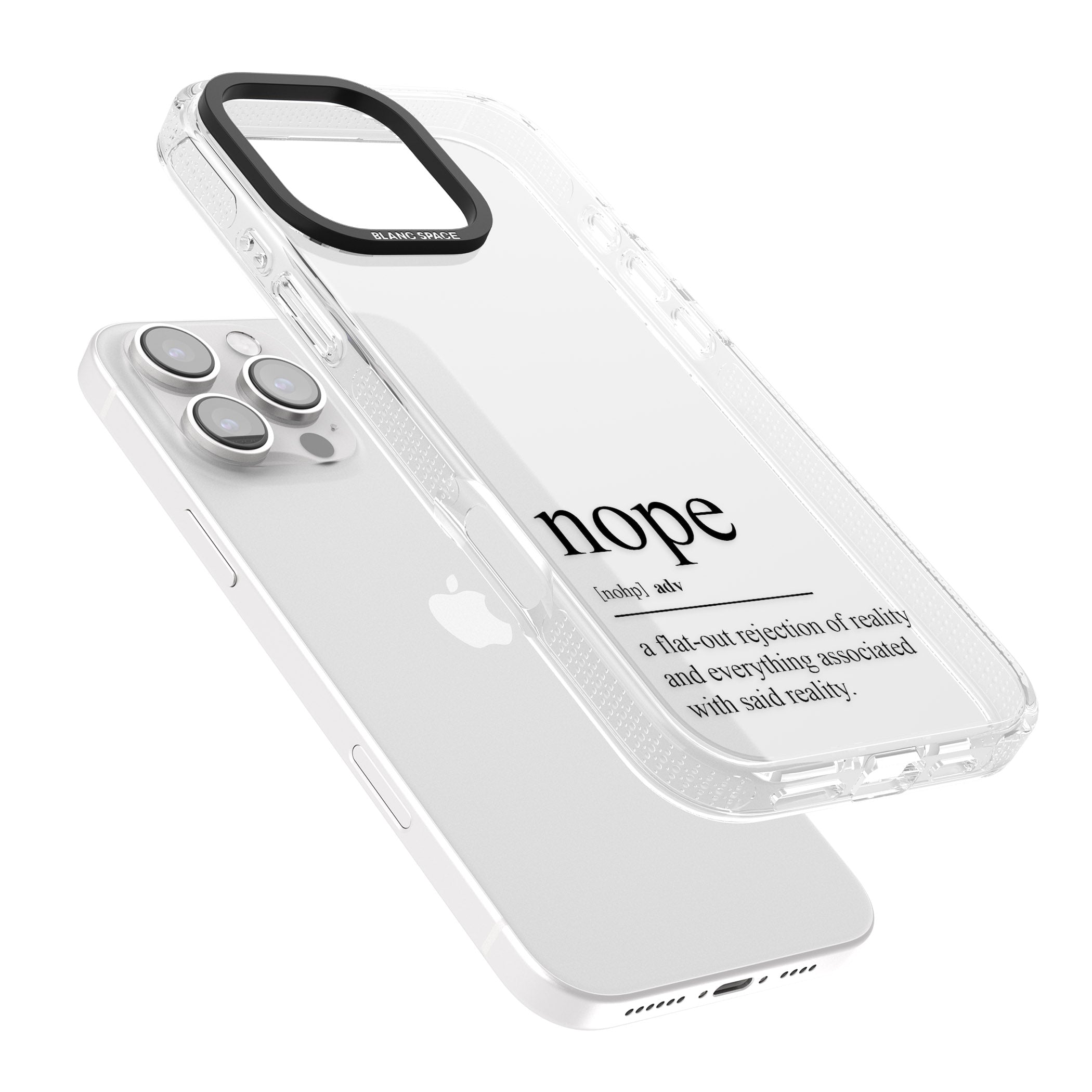 Nope iPhone 16 Pro Max / 16 Pro Clear Case Impact Air - Blanc Space