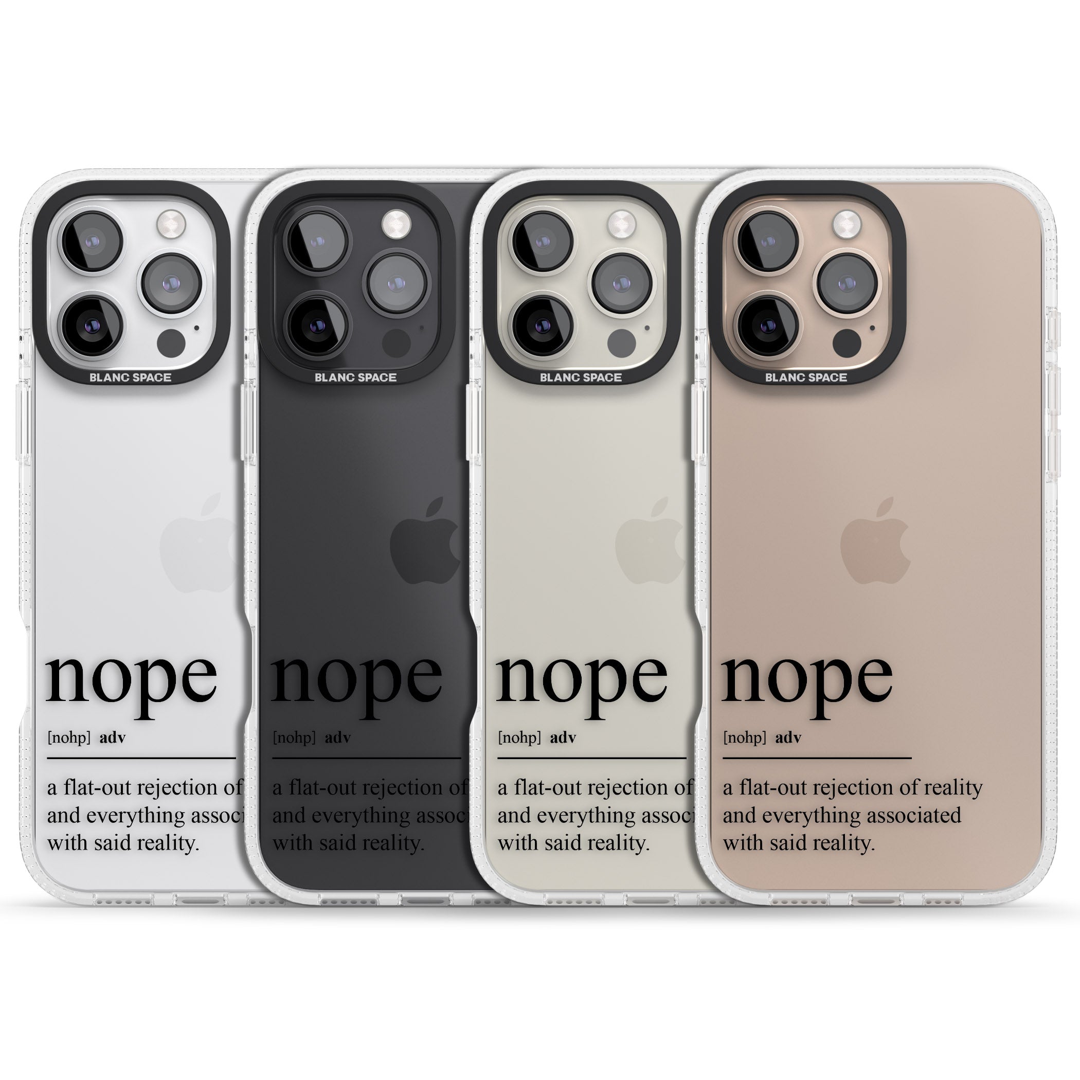 Nope iPhone 16 Pro Max / 16 Pro Clear Case Impact Air - Blanc Space
