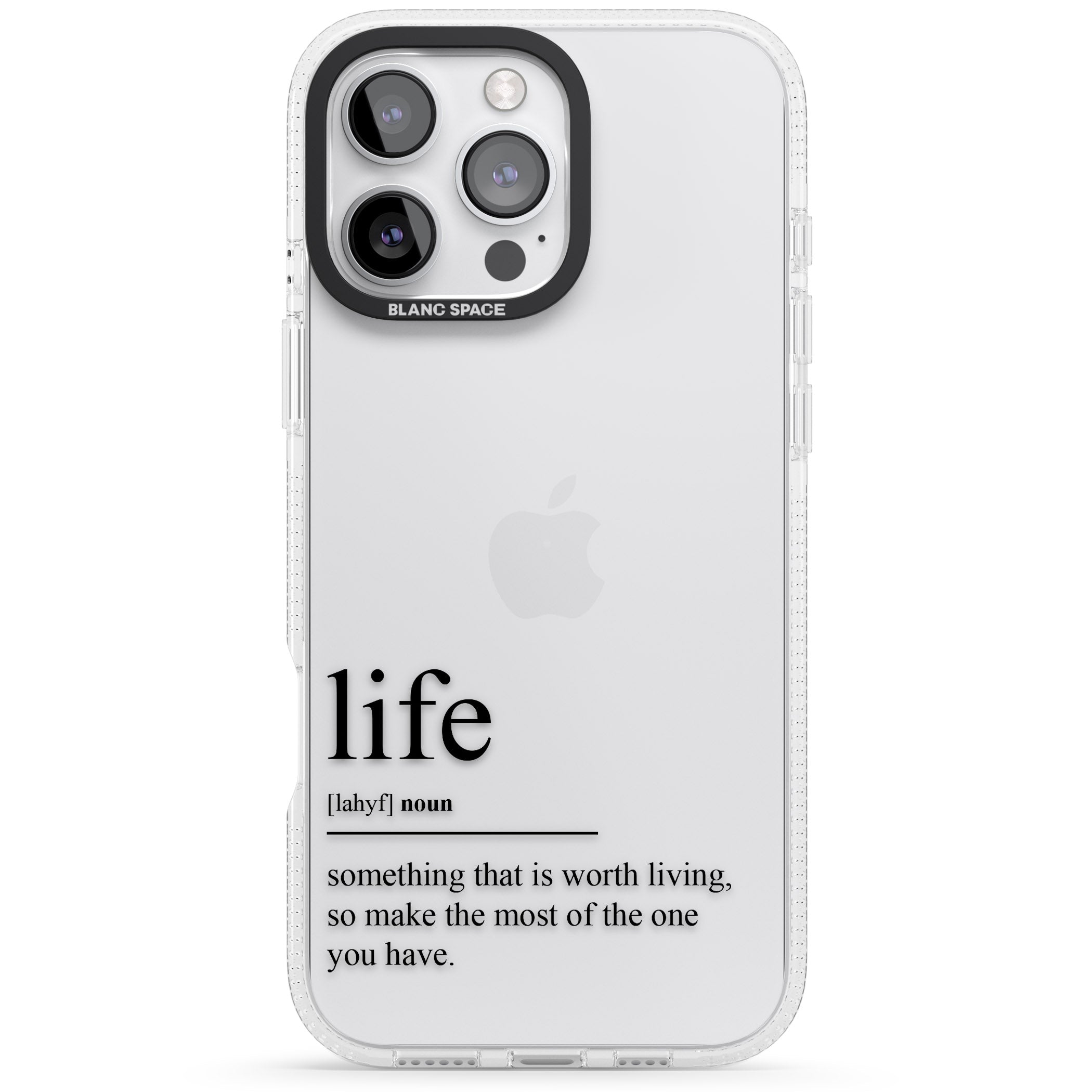 Life iPhone 16 Pro Max / 16 Pro Clear Case Impact Air - Blanc Space