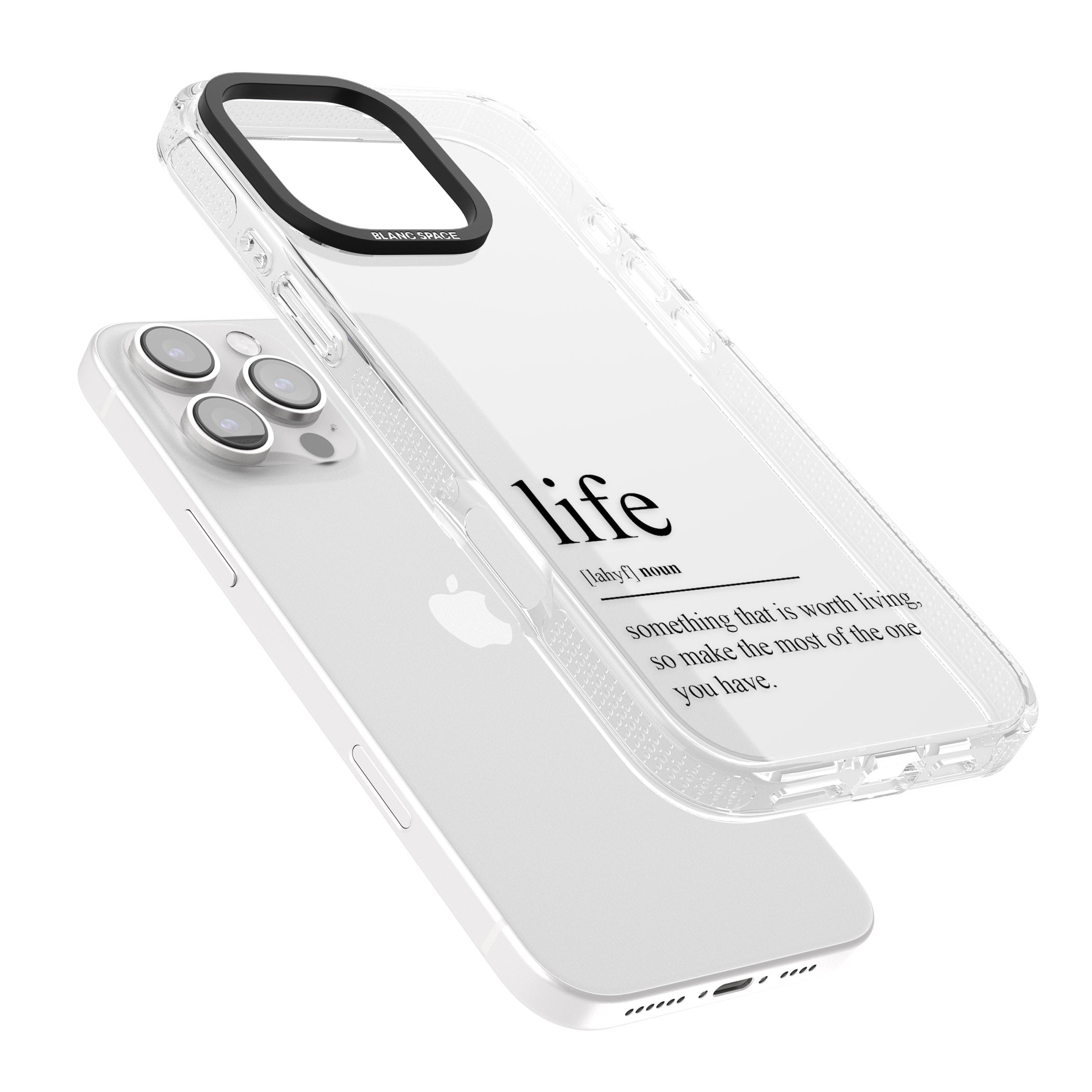 Life iPhone 16 Pro Max / 16 Pro Clear Case Impact Air - Blanc Space