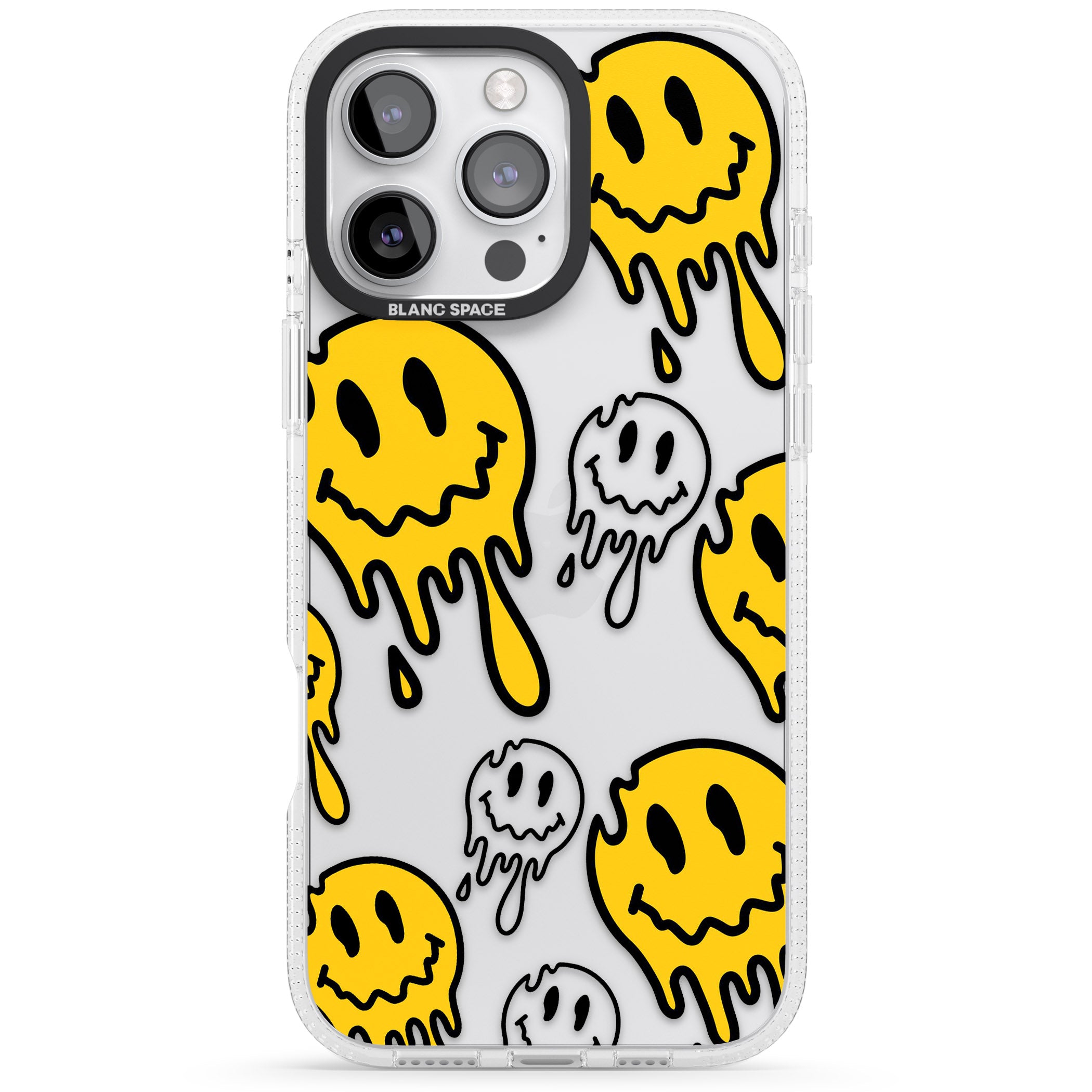 Face Melt iPhone 16 Pro Max / 16 Pro Clear Case Impact Air - Blanc Space