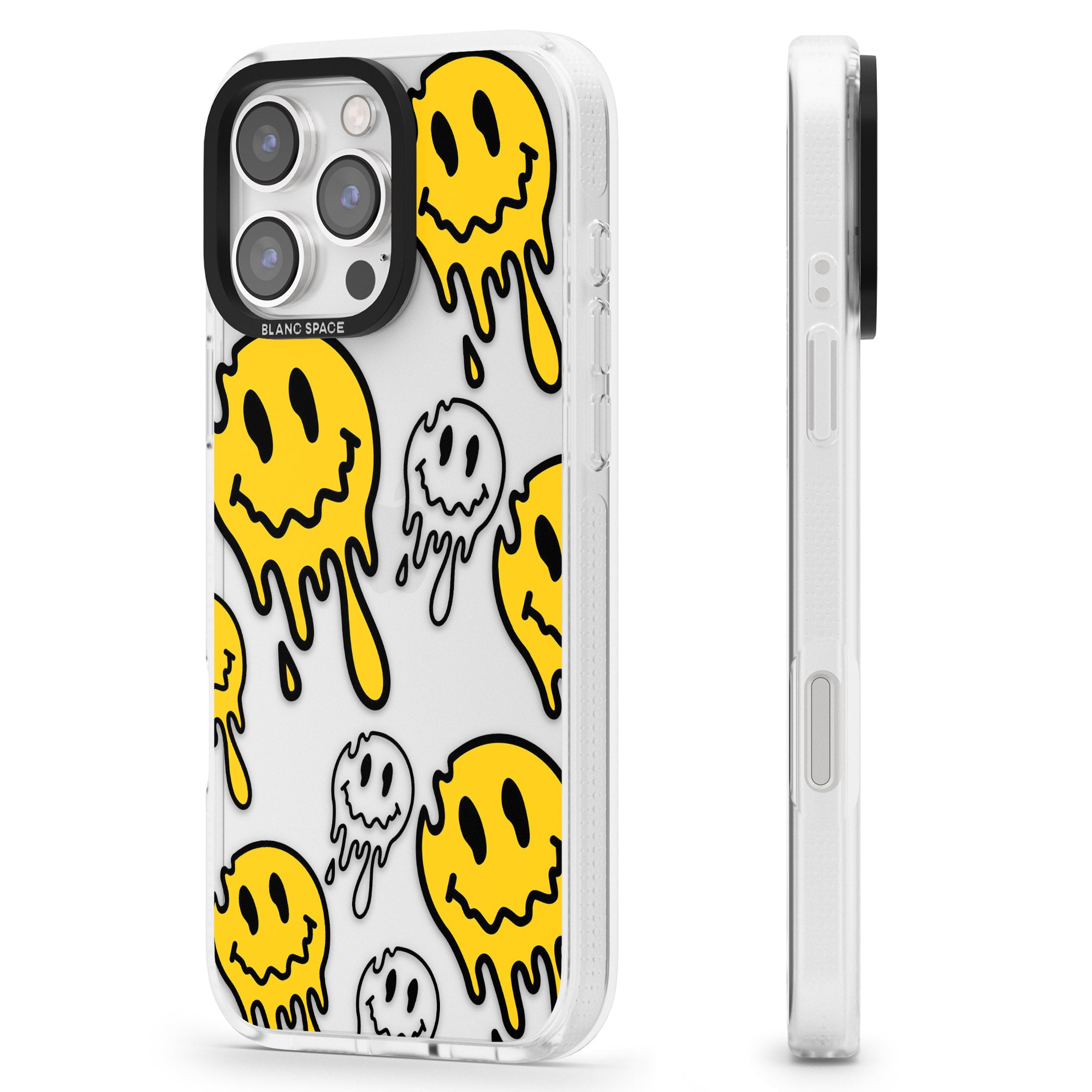 Face Melt iPhone 16 Pro Max / 16 Pro Clear Case Impact Air - Blanc Space