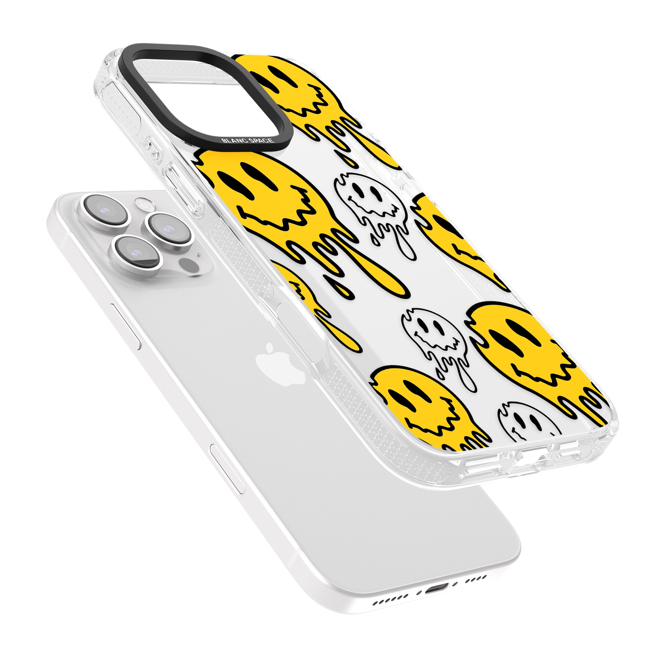 Face Melt iPhone 16 Pro Max / 16 Pro Clear Case Impact Air - Blanc Space