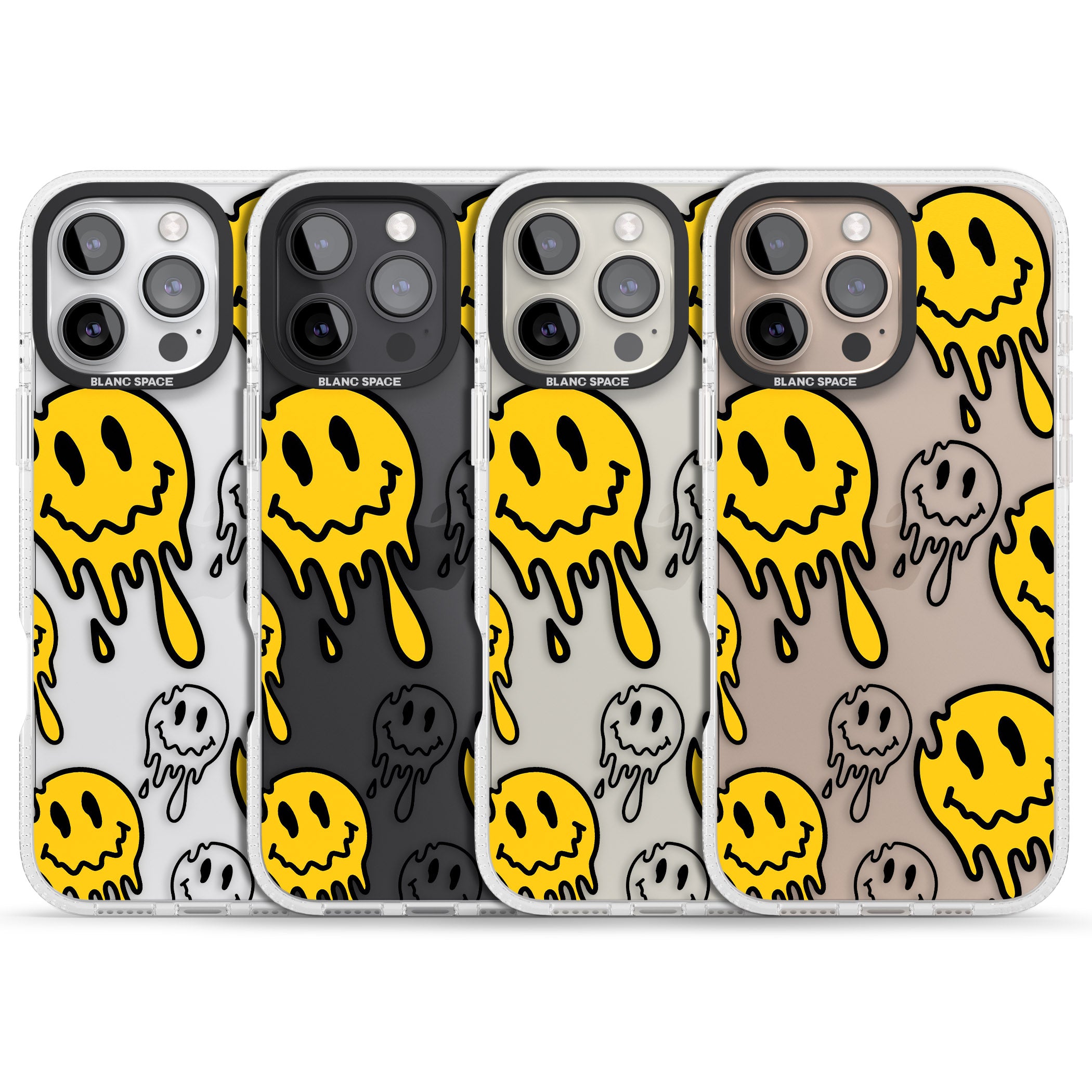 Face Melt iPhone 16 Pro Max / 16 Pro Clear Case Impact Air - Blanc Space