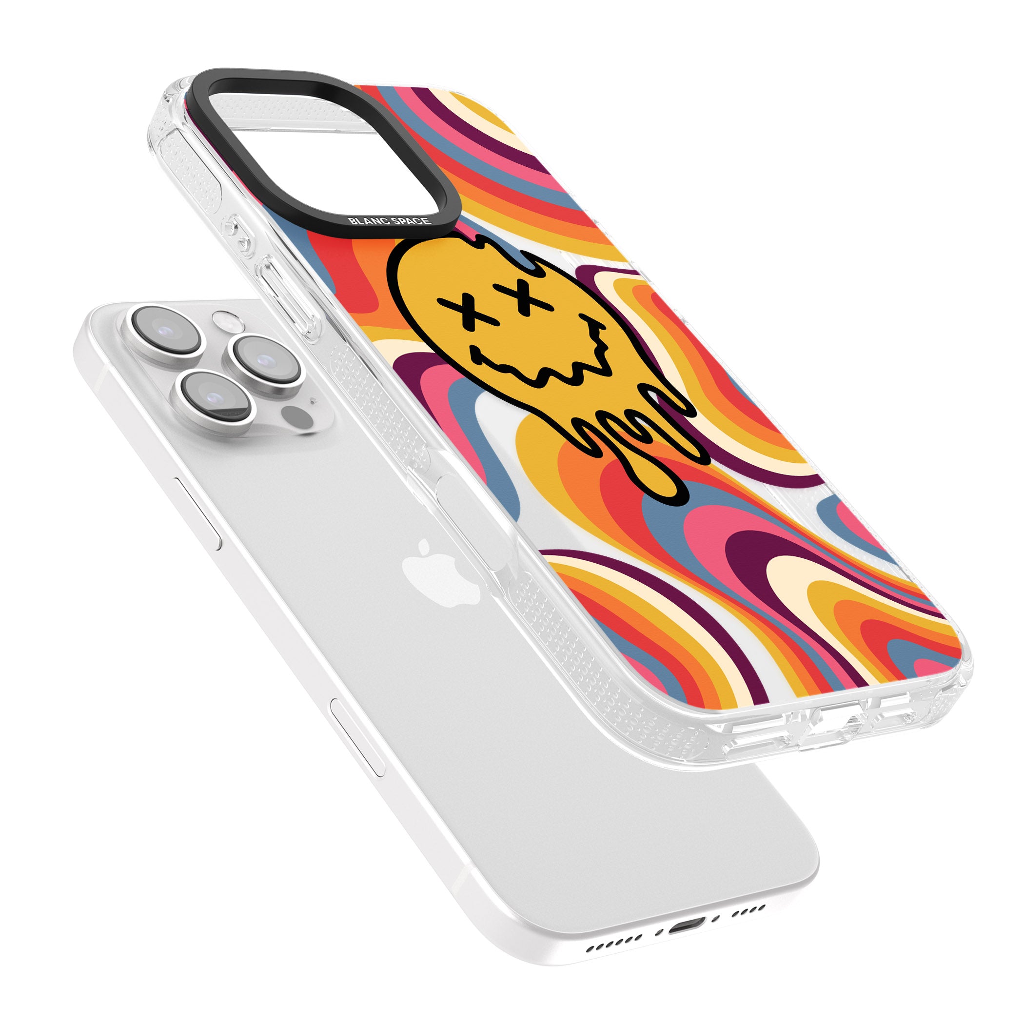 Trippy Face Melt iPhone 16 Pro Max / 16 Pro Clear Case Impact Air - Blanc Space