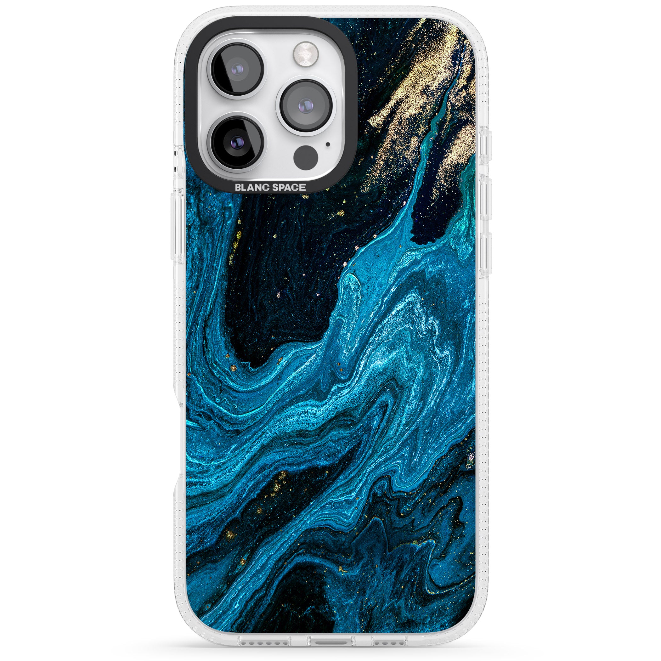 Saphire Lagoon iPhone 16 Pro Max / 16 Pro Clear Case Impact Air - Blanc Space