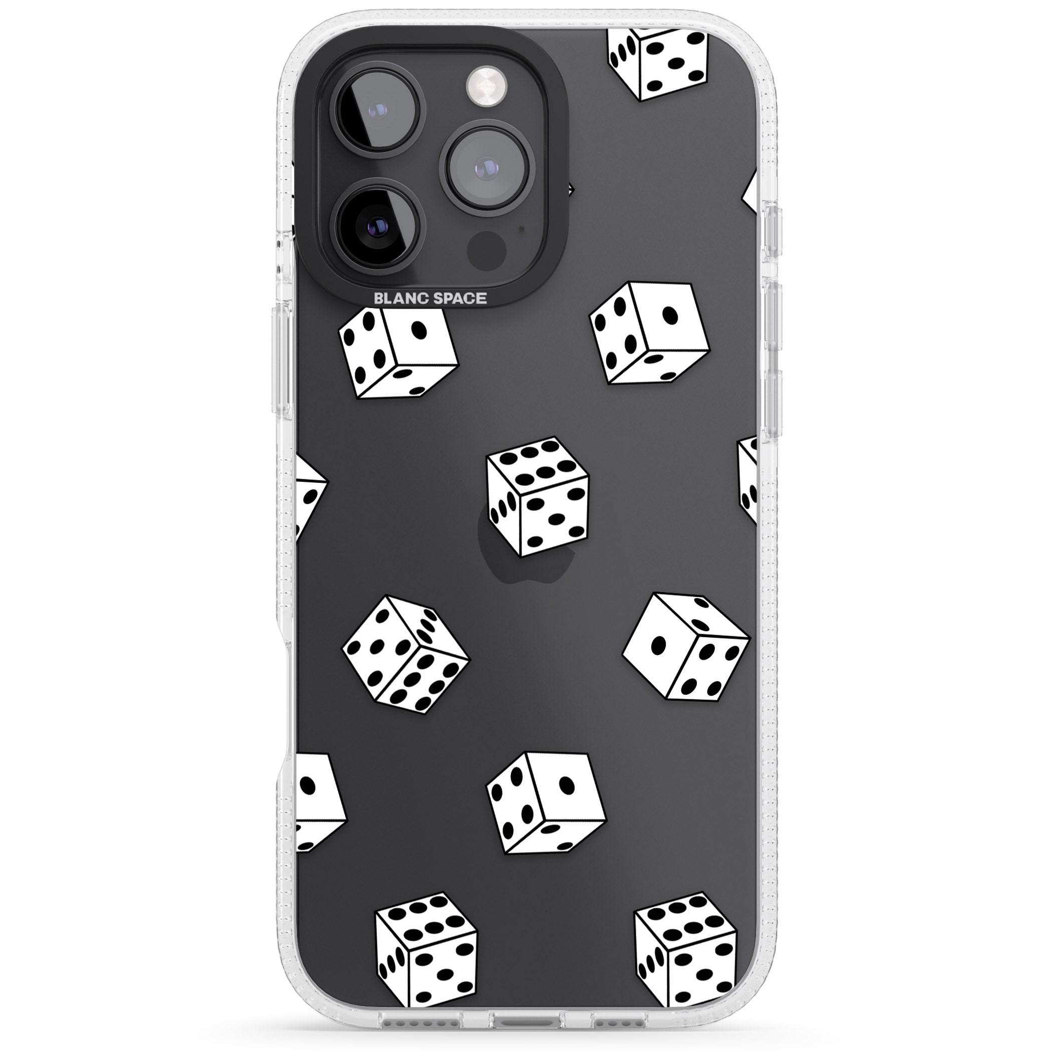 Clear Dice Pattern iPhone 16 Pro Max / 16 Pro Clear Case Impact Air - Blanc Space