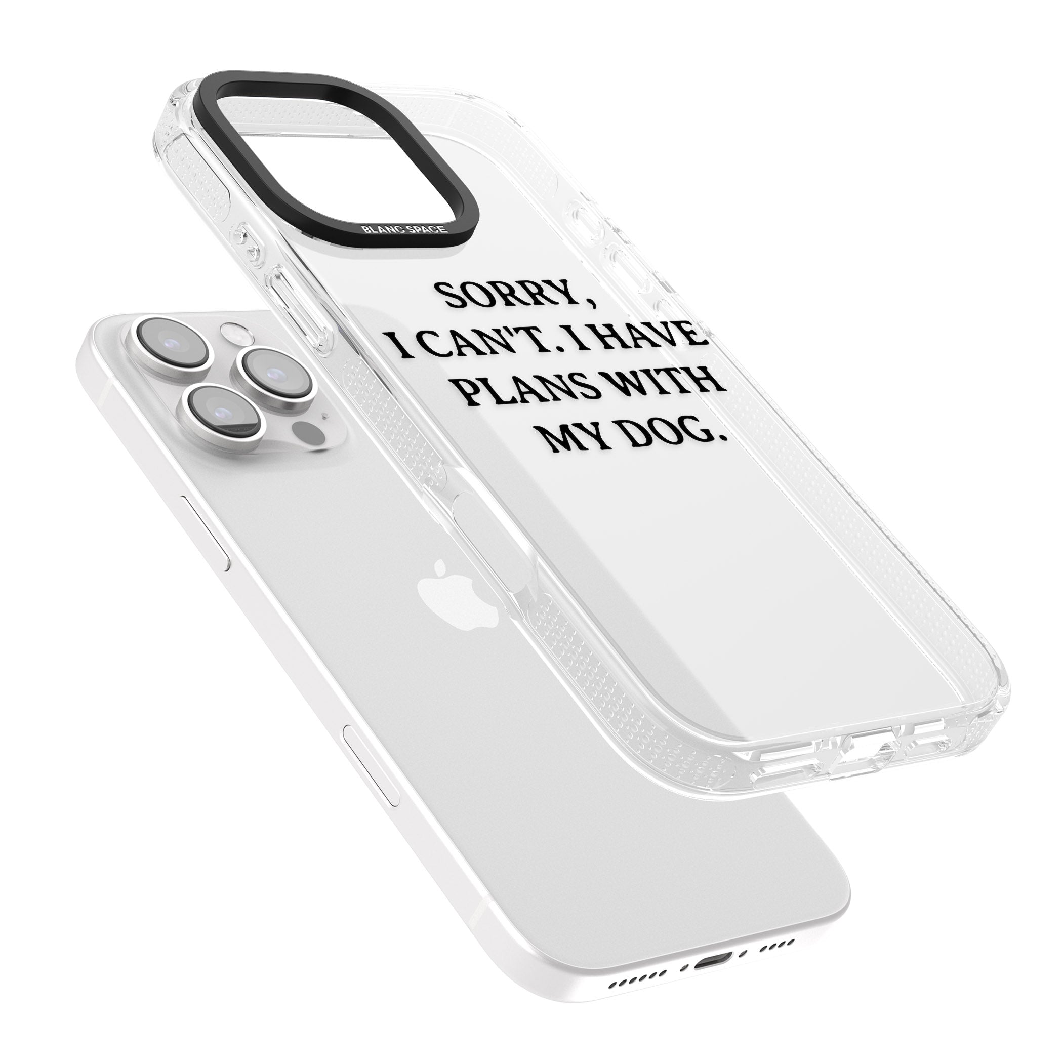 I Have Plans With My Dog iPhone 16 Pro Max / 16 Pro Clear Case Impact Air - Blanc Space