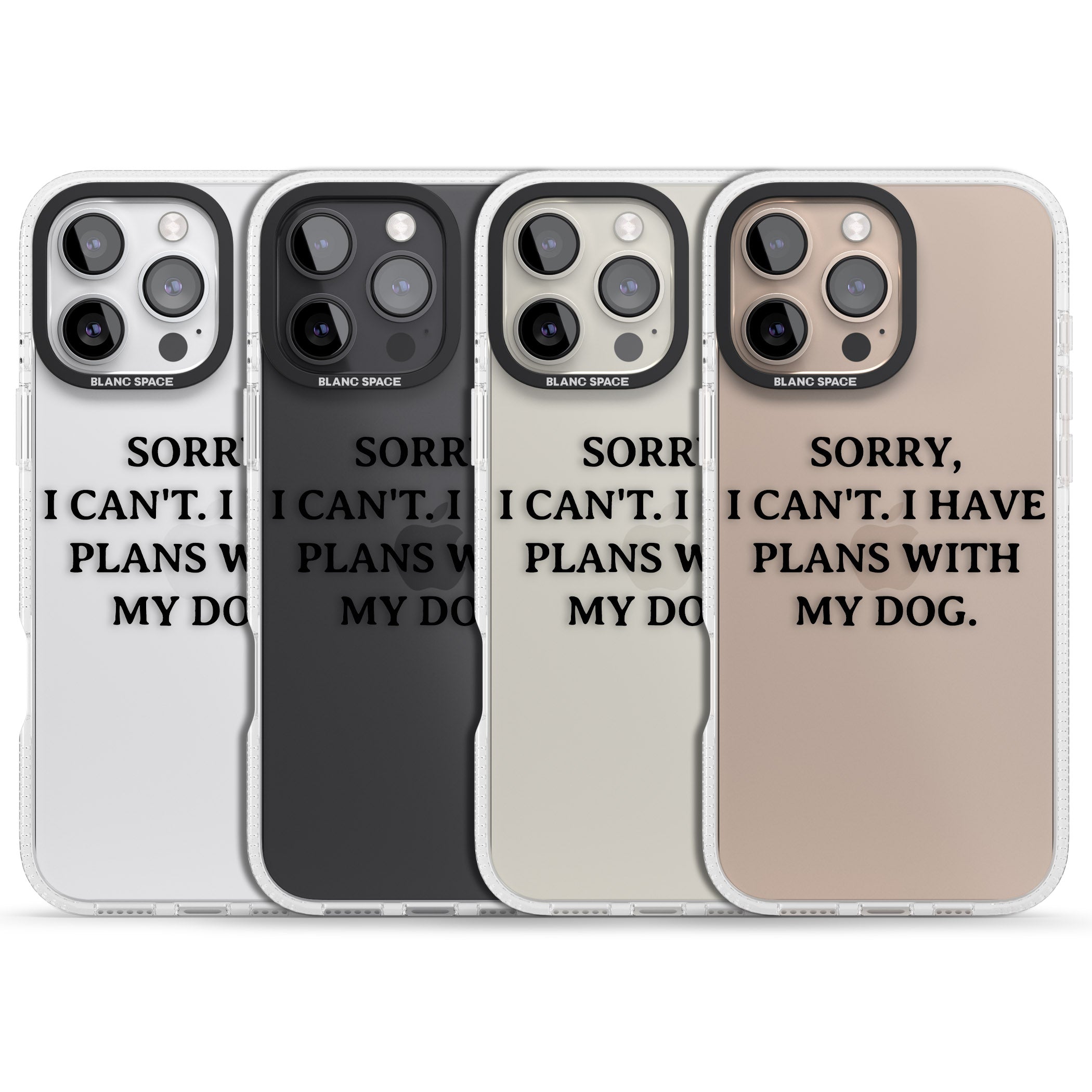 I Have Plans With My Dog iPhone 16 Pro Max / 16 Pro Clear Case Impact Air - Blanc Space