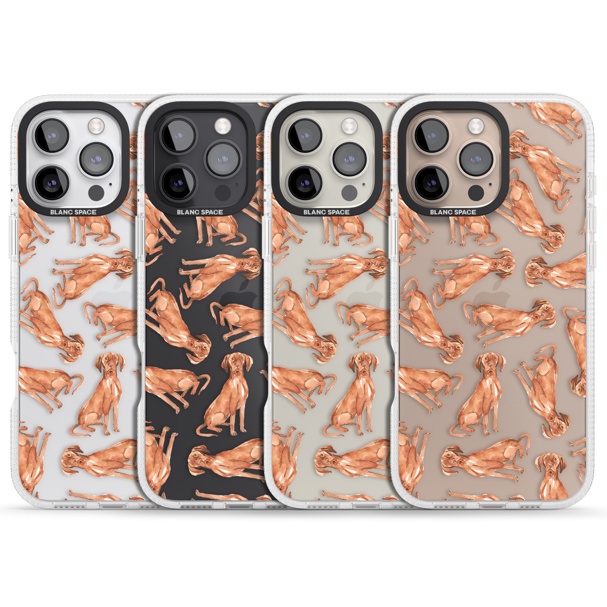 Hungarian Vizsla Watercolour Dog Pattern iPhone 16 Pro Max / 16 Pro Clear Case Impact Air - Blanc Space