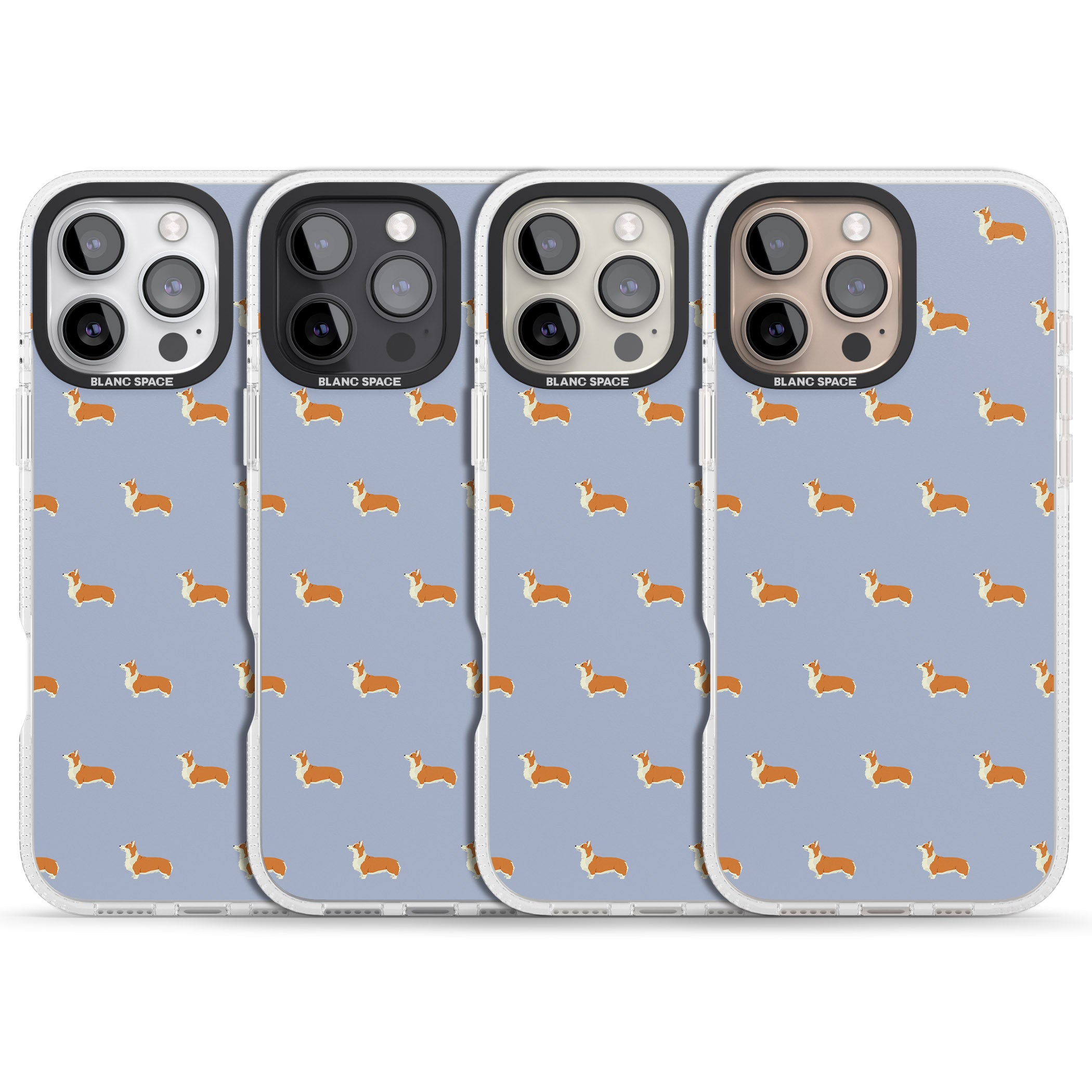 Pembroke Welsh Corgi Dog Pattern iPhone 16 Pro Max / 16 Pro Clear Case Impact Air - Blanc Space
