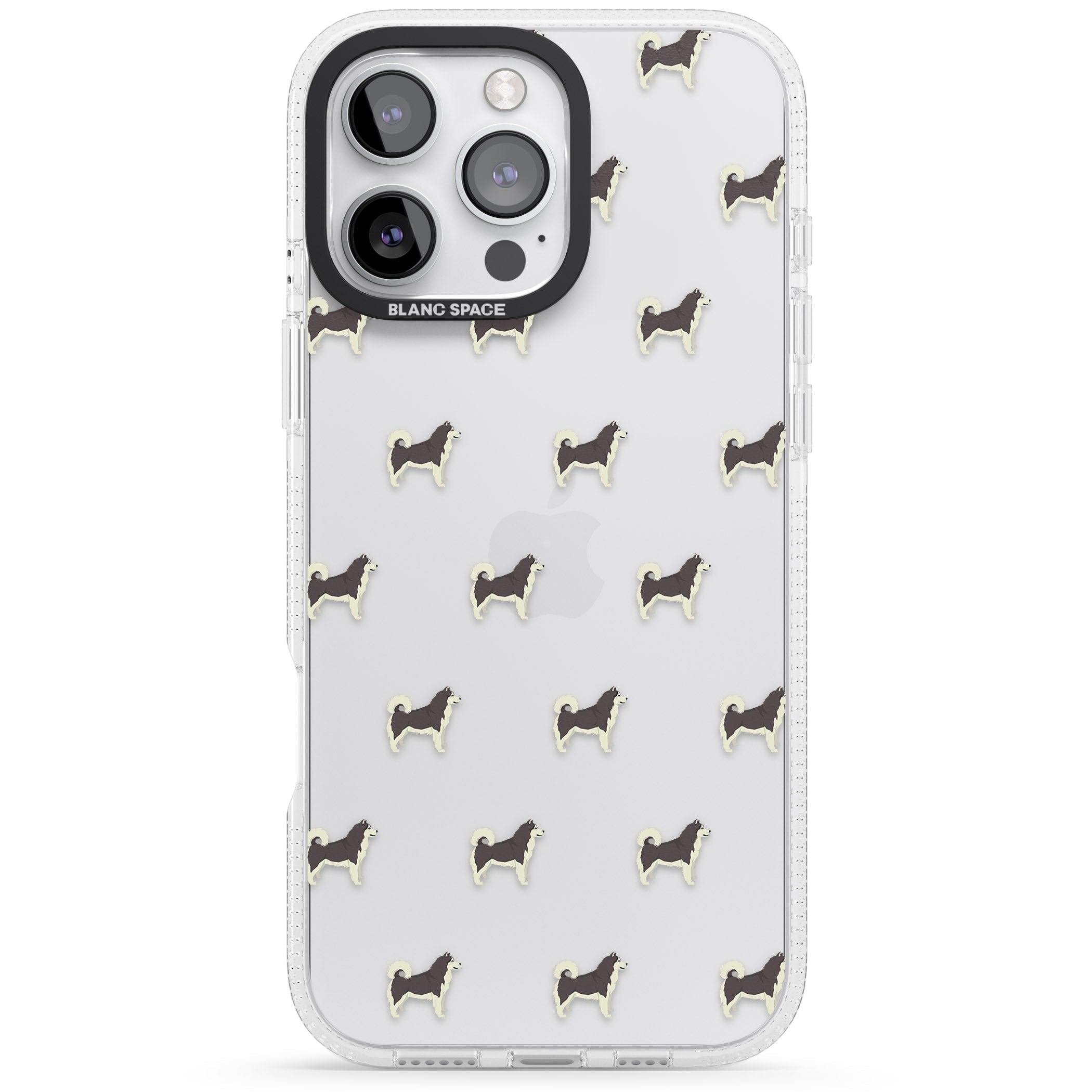 Alaskan Malamute Dog Pattern Clear iPhone 16 Pro Max / 16 Pro Clear Case Impact Air - Blanc Space