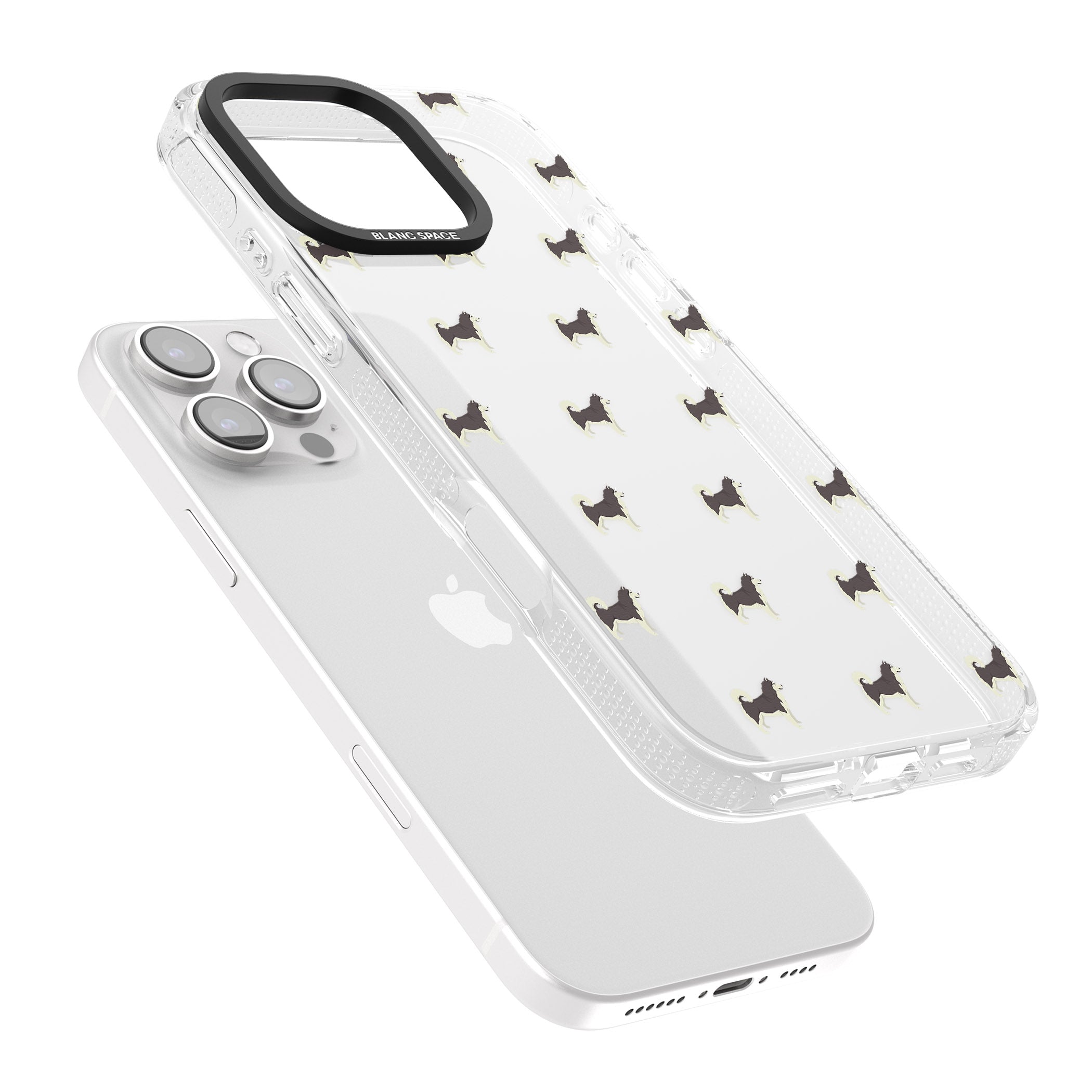 Alaskan Malamute Dog Pattern Clear iPhone 16 Pro Max / 16 Pro Clear Case Impact Air - Blanc Space
